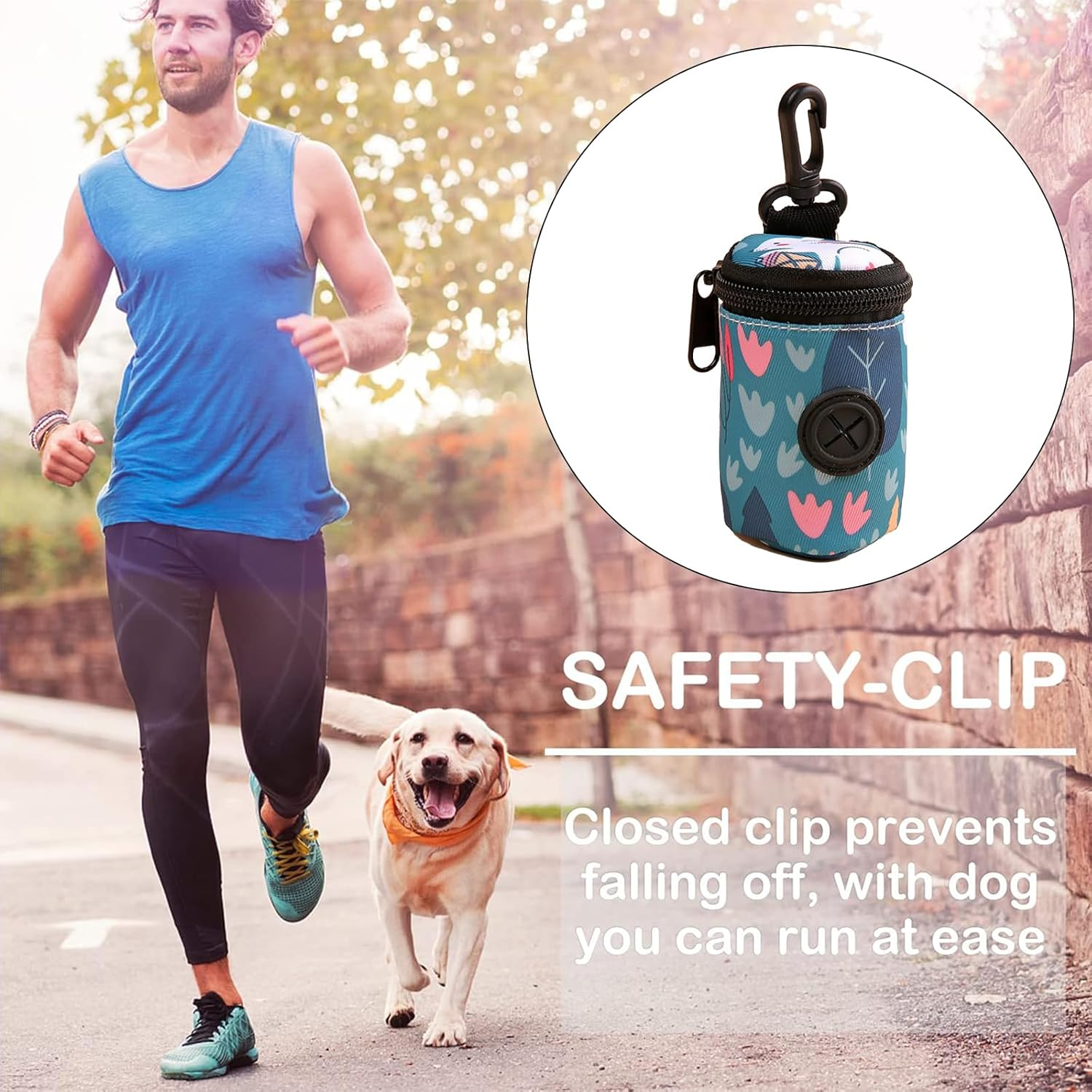 Dog Bag Poop Dispenser with Zip, Dog Poop Waste Bag Dispenser, Pet Dog Waste Bag Dispenser, Dog Poop Bag Holder, Dispenser for Dog Waste Bags, Dog Bags Dispenser with Carabiner Hook image number 3