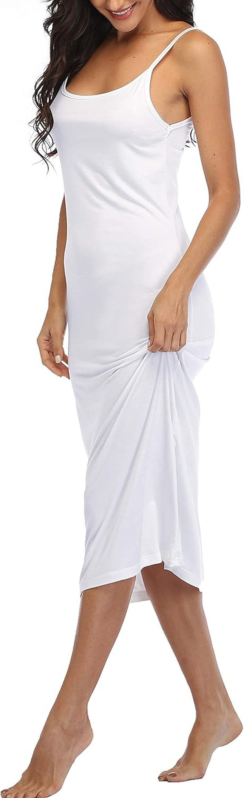 Summienlink Women'S Full Slip for under Dresses Sexy Long Sleeveless Nightgown Cami Dress image number 4