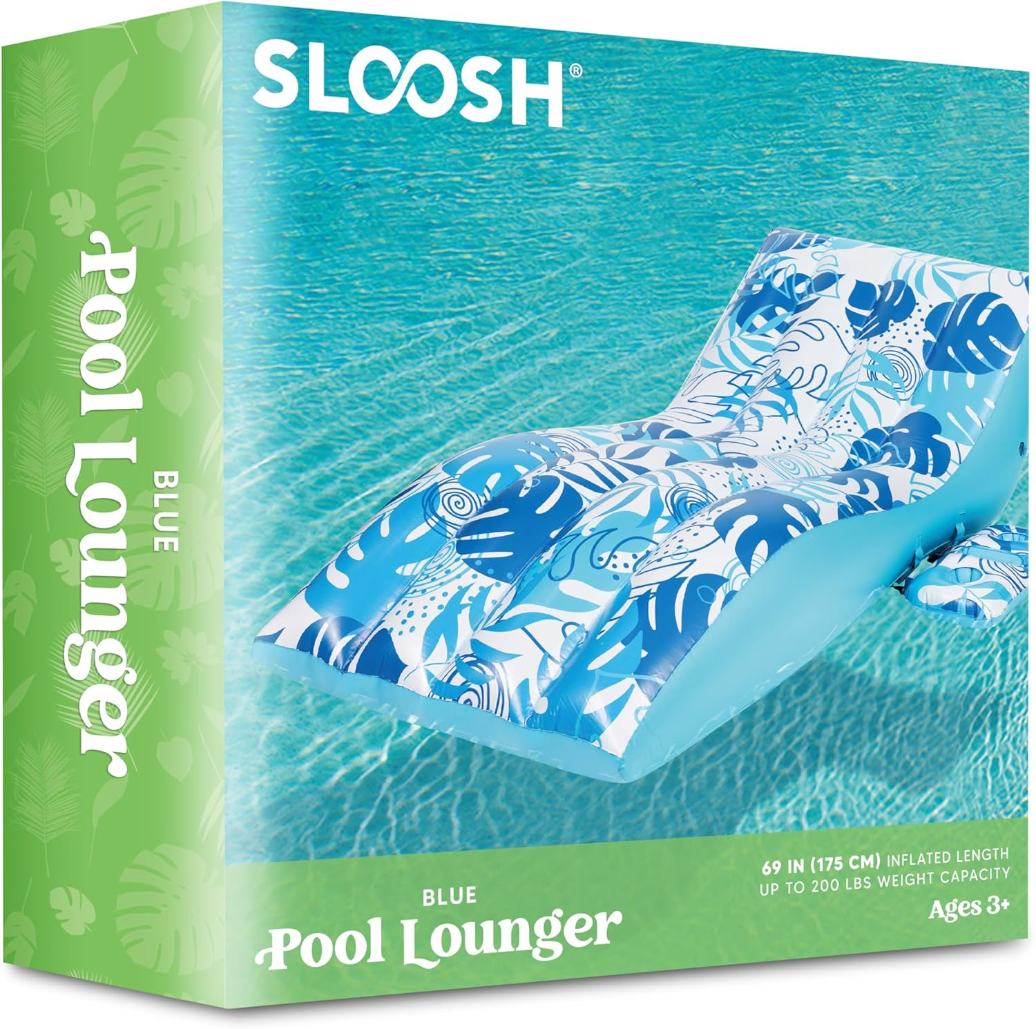 Sloosh Inflatable Pool Floats Adult - Extreme Comfort Pool Lounge Chair with Detachable Cup Holder, Heavy Duty Lounger Floating Chair Floaties Raft Water Floaty Blow up Recliner Lake Tanning Float image number 1