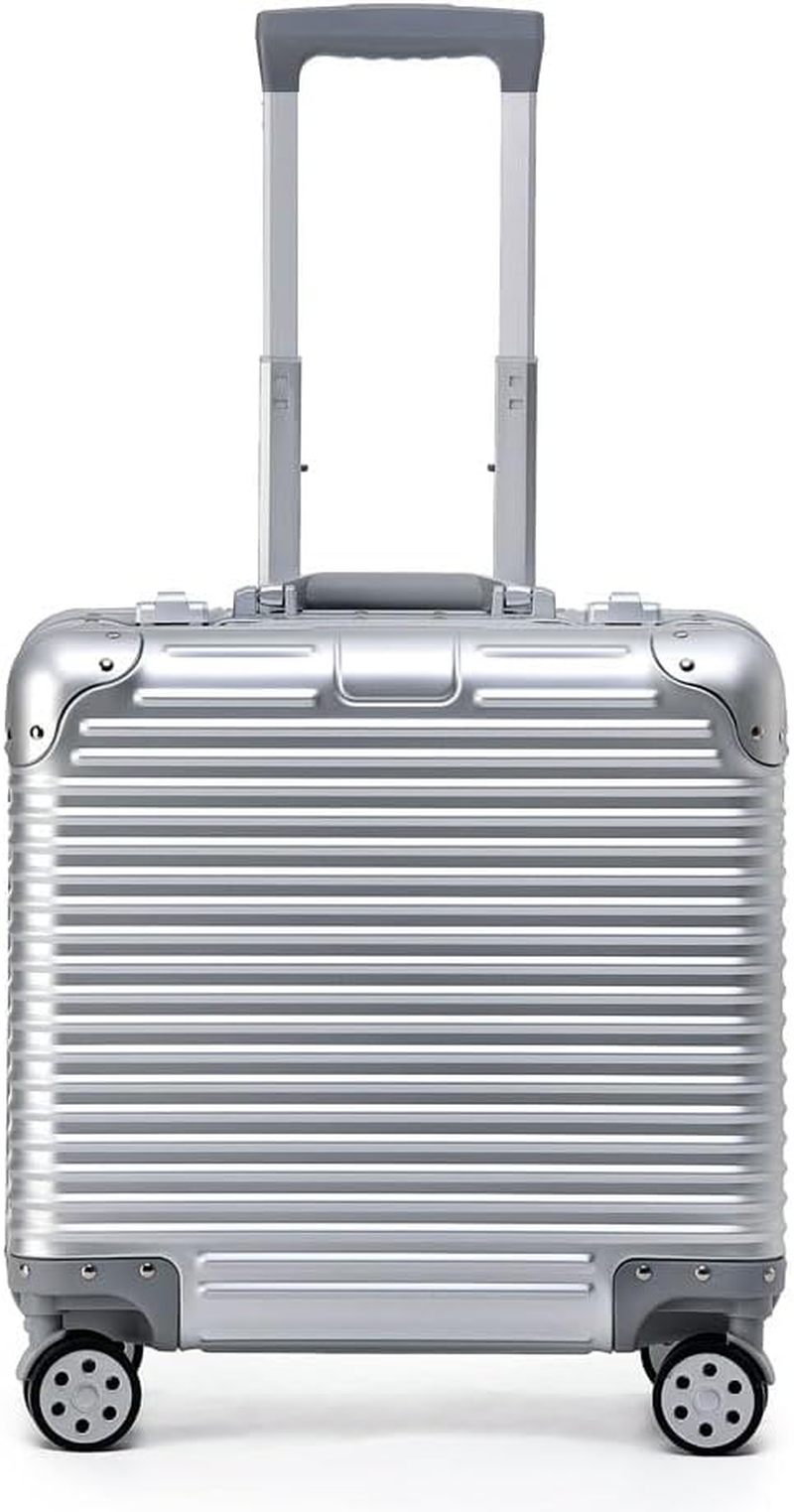Quivora&zwnj; 18 Inch All Aluminum Carry on Suitcase, Full Aluminum Cabin Suitcase 18 Inch Cabin Luggage(Silver, Carry-On 18-Inch) image number 2