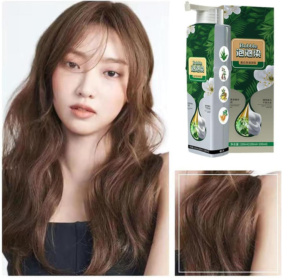 Plant Bubble Hair Dye Shampoo,Lazy Bubble Hair Dye,Instant Plant Bubble Natural Hair Dye Shampoo,Pure Plant Extract for Grey Hair Color Bubble Dye image number 1