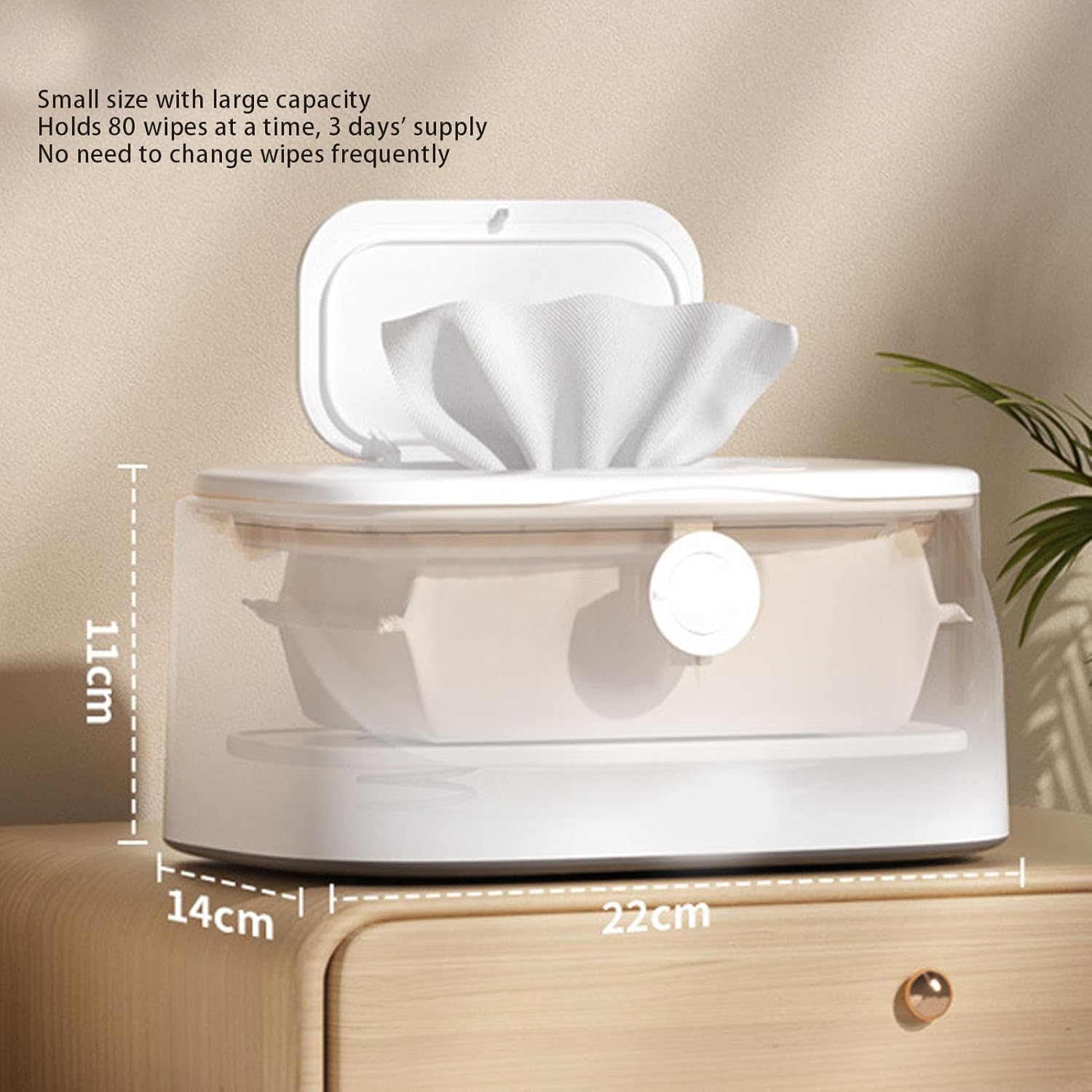 Baby Wipe Warmer, Baby Wet Wipes Dispenser with 3 Speed Night Light, 3 Levels Temperature Adjustable Diaper Wipe Warmer, Innovative Spring Design, Fast and Even Heating image number 6