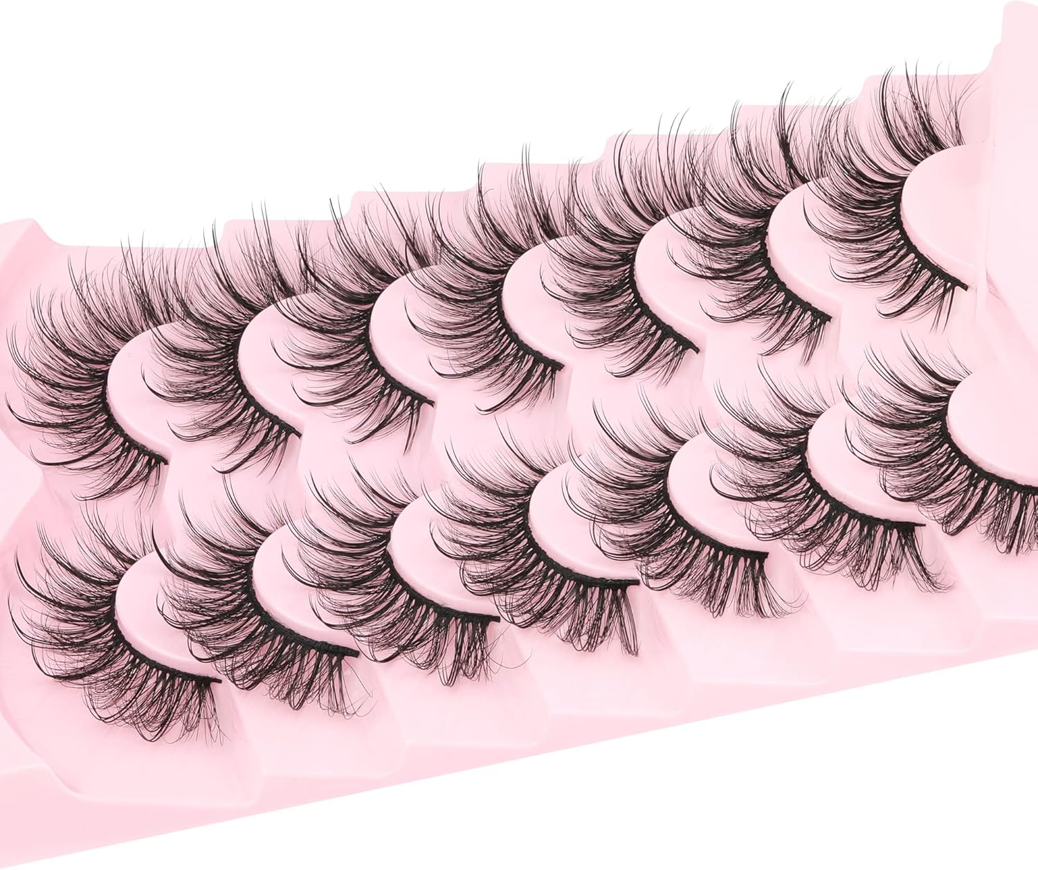 Geeneiya Lashes Wispy Mink Natural Eyelashes Spikes Lash Extensions Look Fluffy False Eyelashes 18Mm Long Strip Lashes Cat Eye Eyelashes Fairy Look 7 Pairs Multipack image number 4