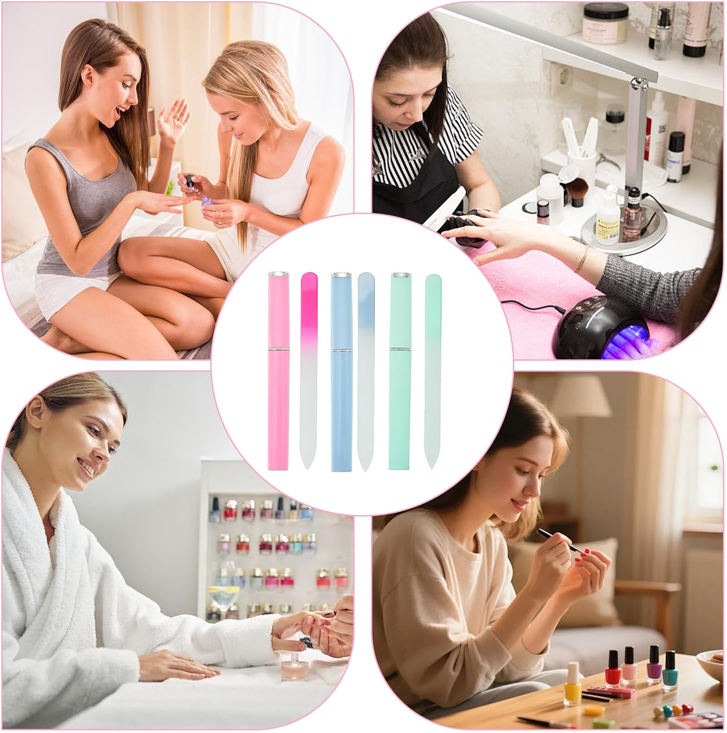 3 Pcs Nail File, Double-Sided Nail Buffer, Durable Nail Files, Suitable for Nail Shaping, Polishing, Manicure, Pedicure Home Professional Use image number 1