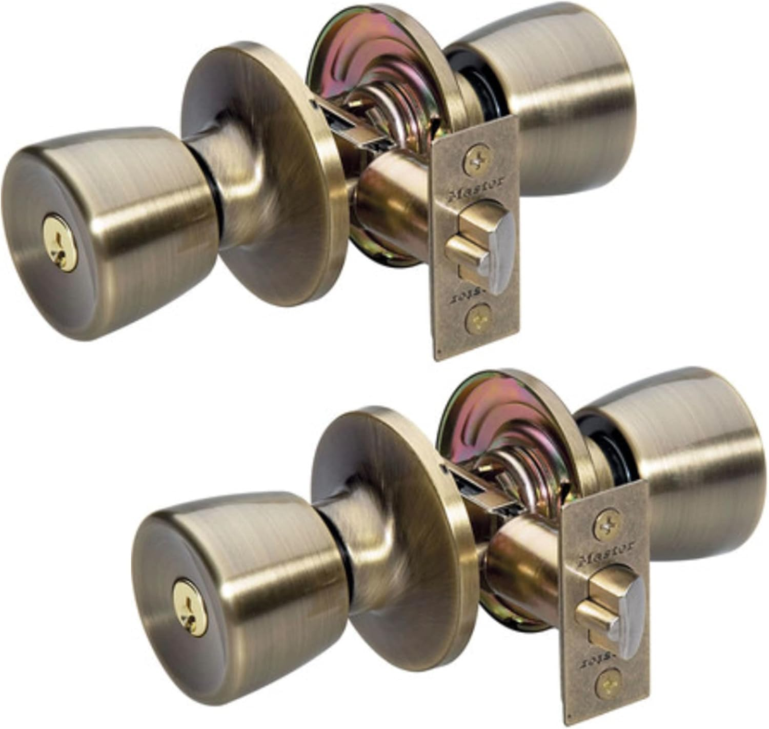 Master Lock TUCO0705 Keyed Alike Tulip Door Lock with Deadbolt, Polished Brass
