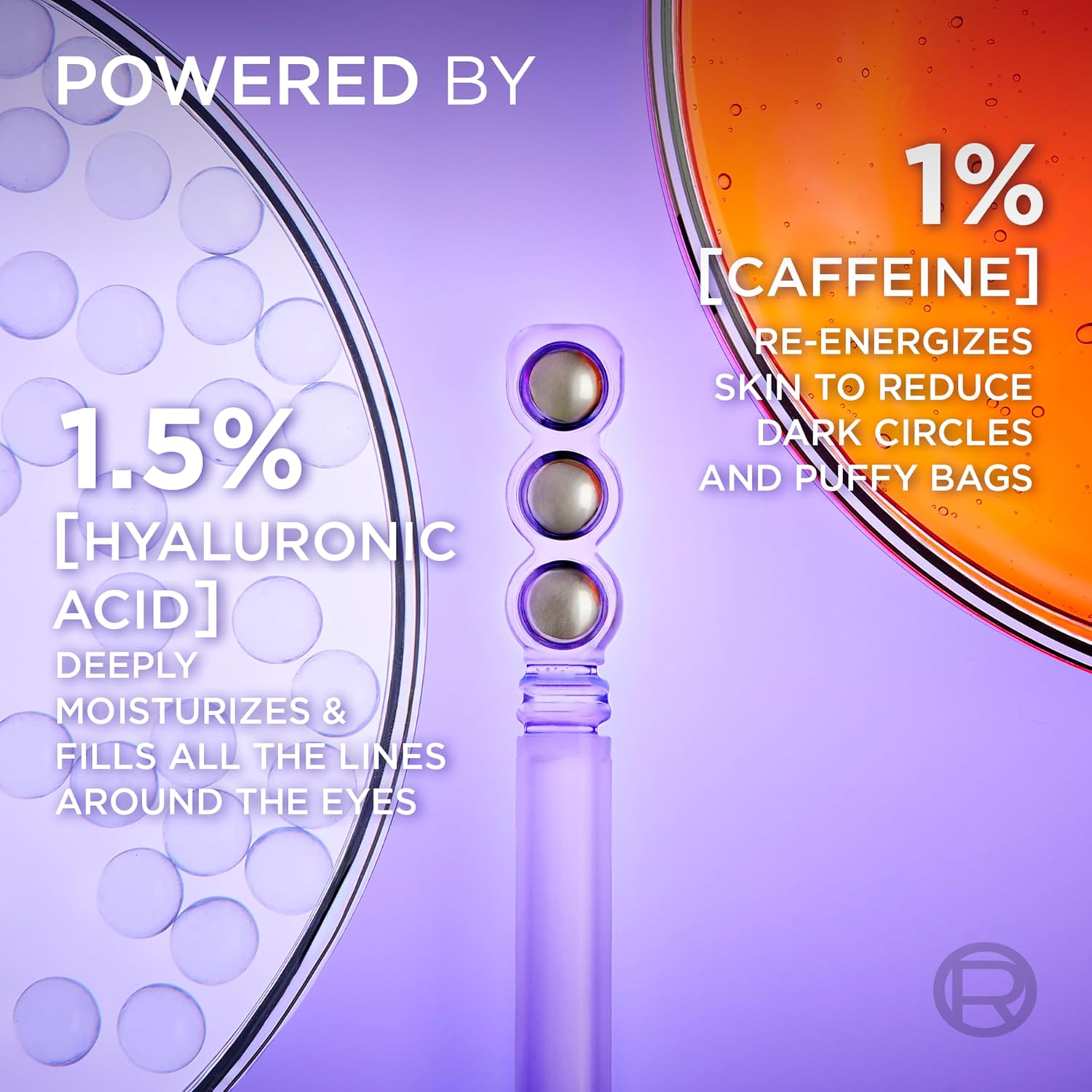 L&rsquo;Or&eacute;al Paris Eye Serum, Energising & Smoothing, Revitalift Filler 2.5% Hyaluronic Acid + Caffeine, 20 Ml image number 2