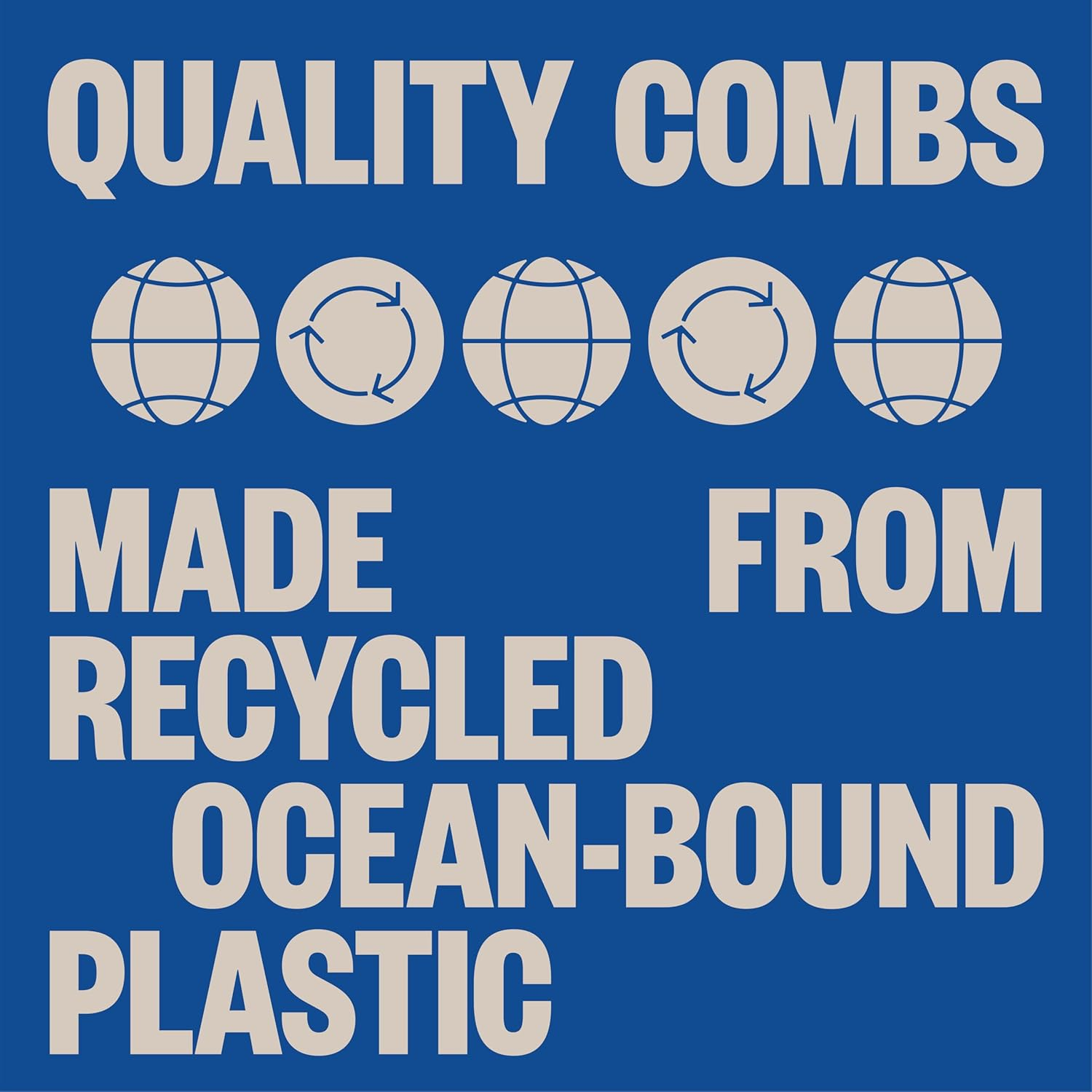 WAVEY Quality Hair Comb for Men and Women, Recycled Ocean Plastic, 7 Inches Length Perfect for Home and Travel, Wide and Fine Tooth for Thick, Thin, Wavy, Straight and Curly Hair Styling - BLUE - Blue image number 4