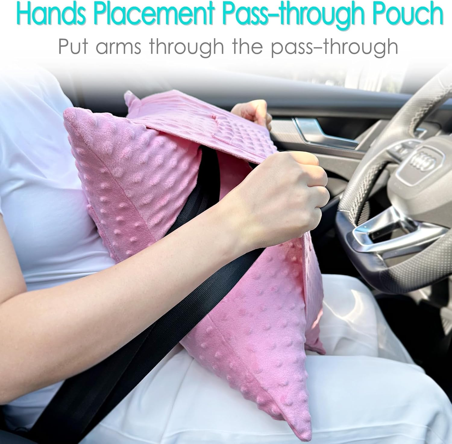 Star Shape Hysterectomy Recovery Pillowy for Hysterectomy Recovery Must Haves with 2 Pockets Products Gifts Tummy Tuck Abdominal Surgery Cushion, Minky Dot Coral image number 6