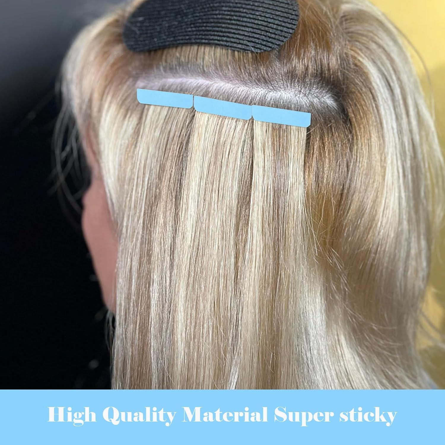 Hair Extension Tape, 240 Pcs Hair Extension Tapes, Strip in Hair Extensions Double Sided Adhesive for Replacement, Professional Strong No-Residue Bonding Strips, Wigs Supplies (4Cm X 0.8Cm) image number 1