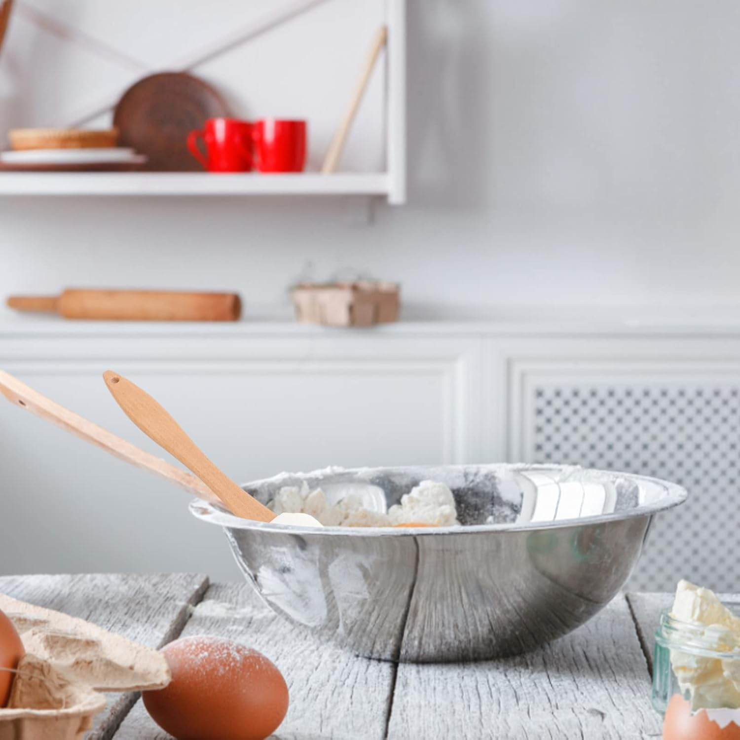 CALLARON 5Pcs Non-Stick Baking Spatula Ergonomic Cheese Spreader Lightweight Kitchen Tool for Cake and Dessert Making Practical for Home and Bakery Use image number 4