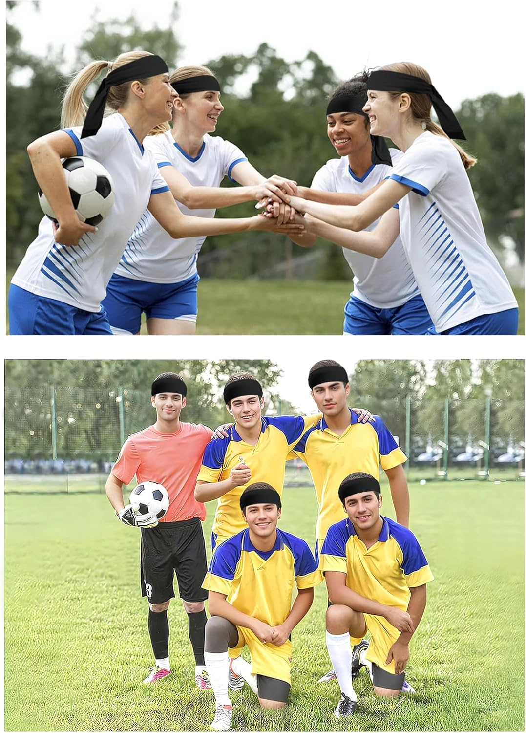 3 Pcs Sports Headband, Tie Headband for Men -Tennis Headband for Women,Sweat Band for Workout, Head Tie for Running, Football, Basketball,Athletics image number 4