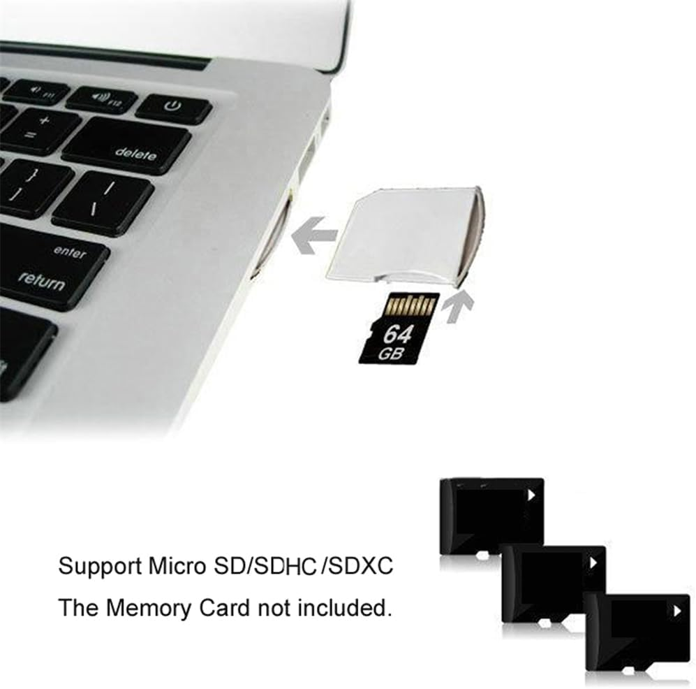 NFHK Micro SD TF to SD Card Kit Mini Adaptor for Extra Storage Macbook Air/Pro/Retina White image number 4
