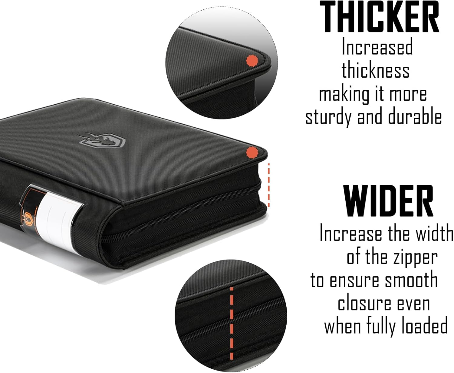 Toploads Binder, Holds 128 Toploads - 4-Pocket Top Load Binder for 3" X 4" Rigid Card Holders for Trading Cards TCG MTG or Sports Cards-Lb-Black image number 3