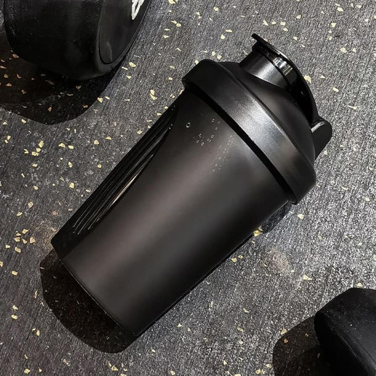 Shaker Bottle for Protein Powder Mixed Plastic Workout Water Bottle 400 Ml with Mixball Non-Leak Cap Shaker Cups for Fitness Sports Gym Supplement Drinks Bottles (Black) image number 1