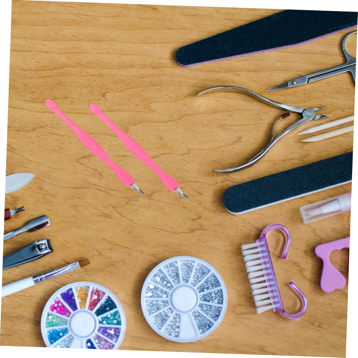 HAPINARY 24Pcs Nail Cuticle Pusher Tool Durable Stainless Steel Cuticle Remover Forks Ergonomic Grip for Precise Dead Skin Removal Home Pedicure - Pink image number 4