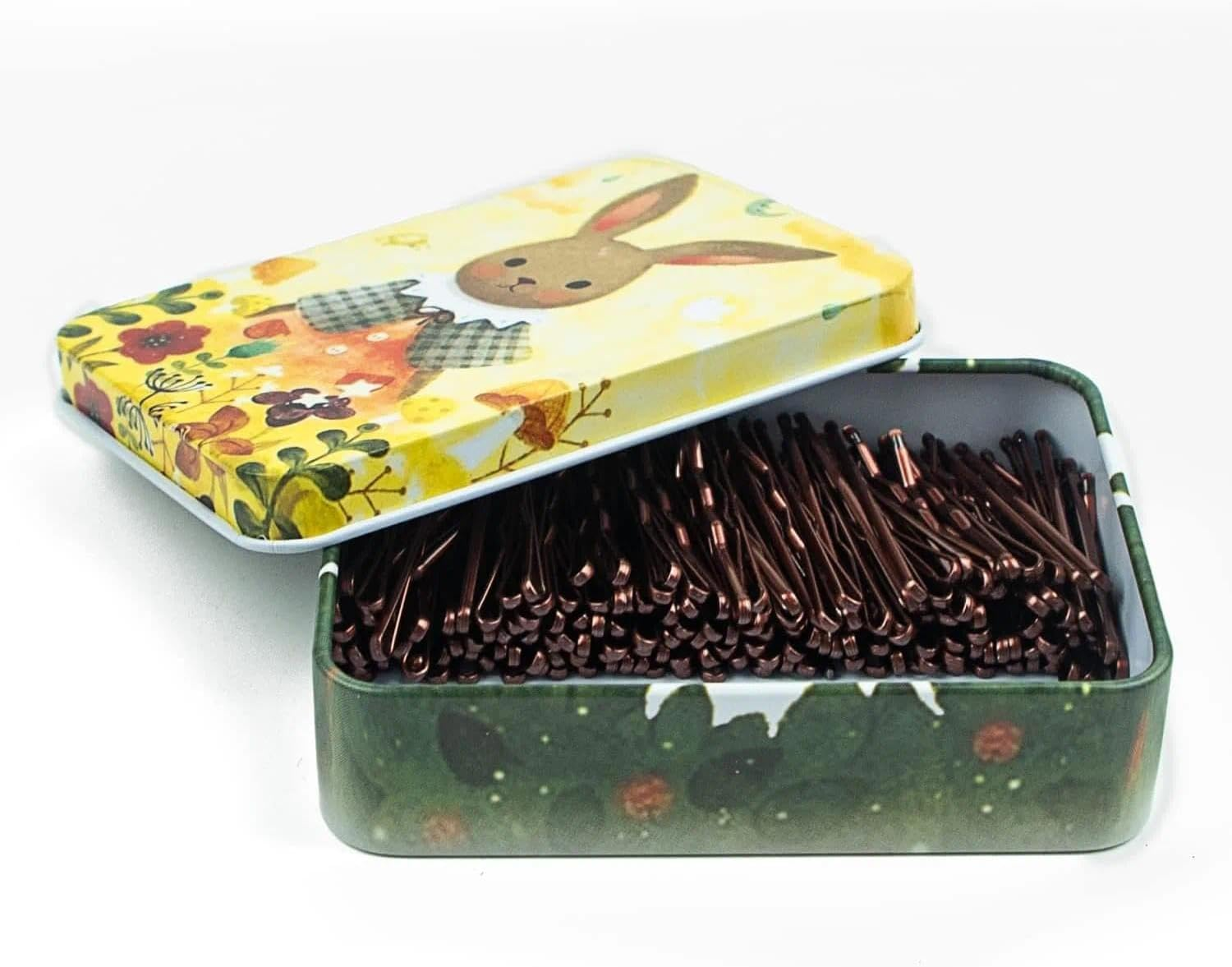 Mini Bobby Pins with Cute Case for Women, 200 Pack Small Hair Pins for Styling and Buns, Rust Resistant and Non-Slip Grip,(Brown) - Tisuff image number 1