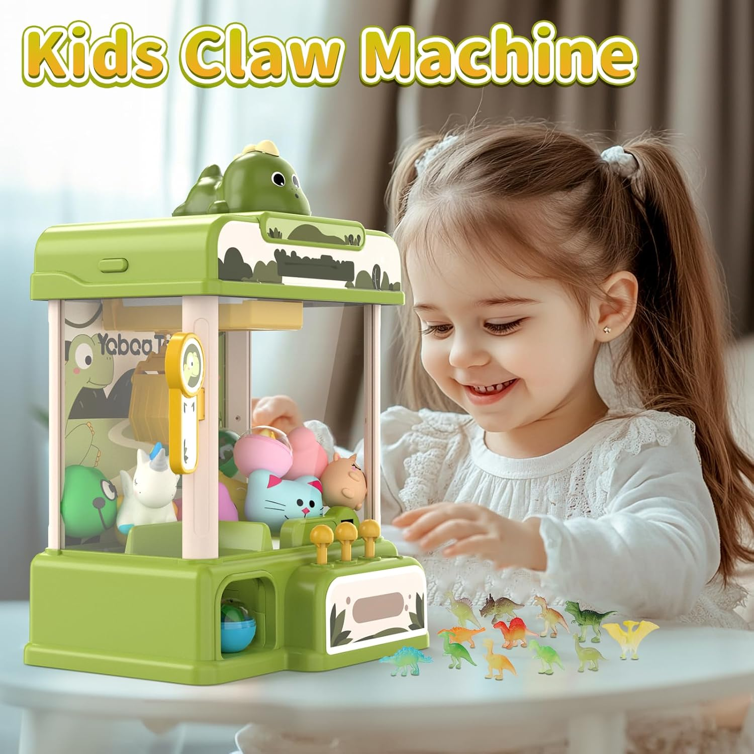 Skirfy Dinosaur Claw Machines for Kids,Electronic Arcade Game Vending Machine Toys with 34 Dinosaur Toys & Sound,Candy Dispenser Machine, Thanksgiving Birthday Gifts for Girls Boys image number 5