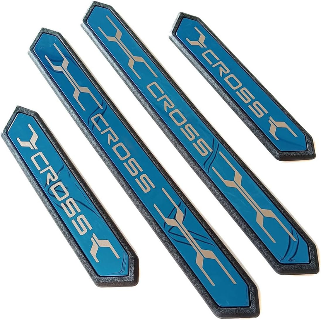 FEOYDS Stainless Door Sill Protector Kick Plate Entry Guard Kit for Toyota RAV4 Highlander Corolla Cross Venza Harrier Bz4X Kluger Limited 2023 Accessory (Black Limited Text)