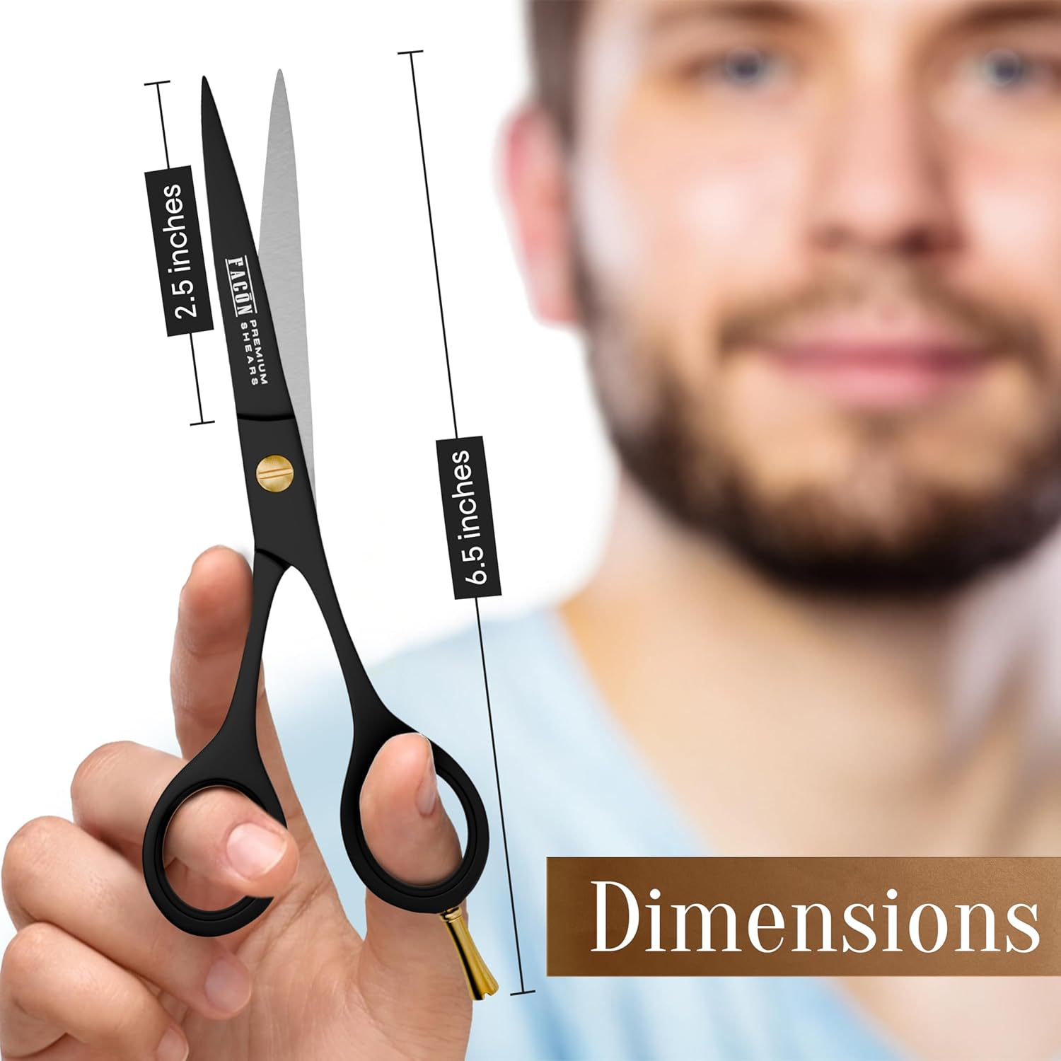 Fac&oacute;n Hair Cutting Scissors - Professional Hair Scissors 6.5 Inch Razor Edge Barber Shears Salon Hair Cutting Shears - Japanese Stainless Steel - Precision Cutting Premium Shears for Men, Women & Kids image number 2