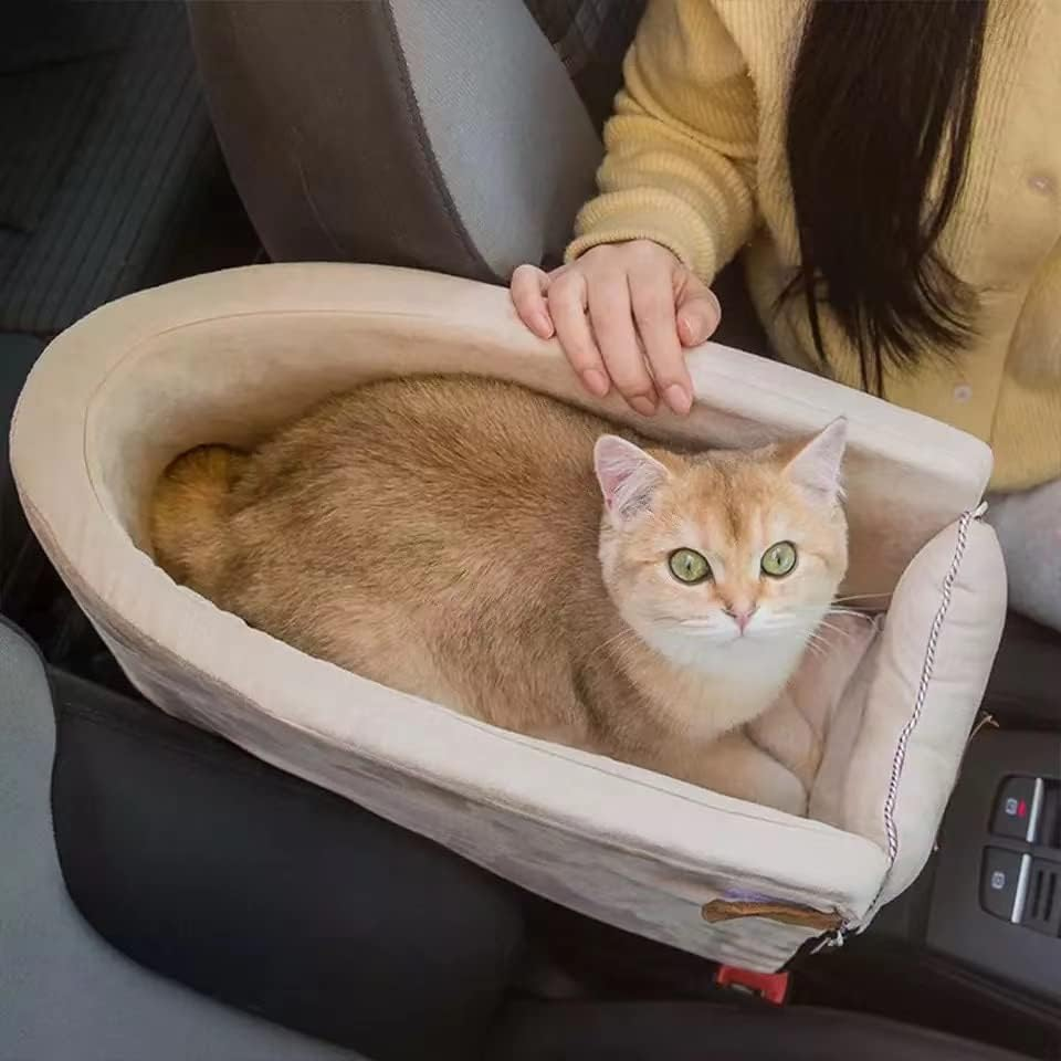 Dog Car Seat for Small/Medium Dogs Travel Safety Cats Car Seat with Soft Pillow Car Control Console Pet Booster Seat Portable Dog Habitat Bed for Travel Vacation image number 1