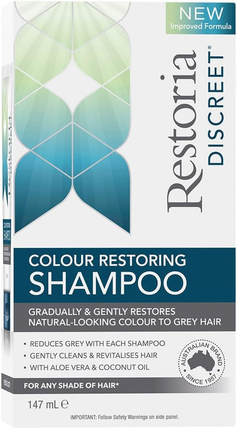Restoria Discreet Colour Restoring Shampoo, Gradually Restores Natural Colour to Grey Hair, for Any Shade of Hair, with Aloe Vera & Coconut Oil, 147Ml image number 3