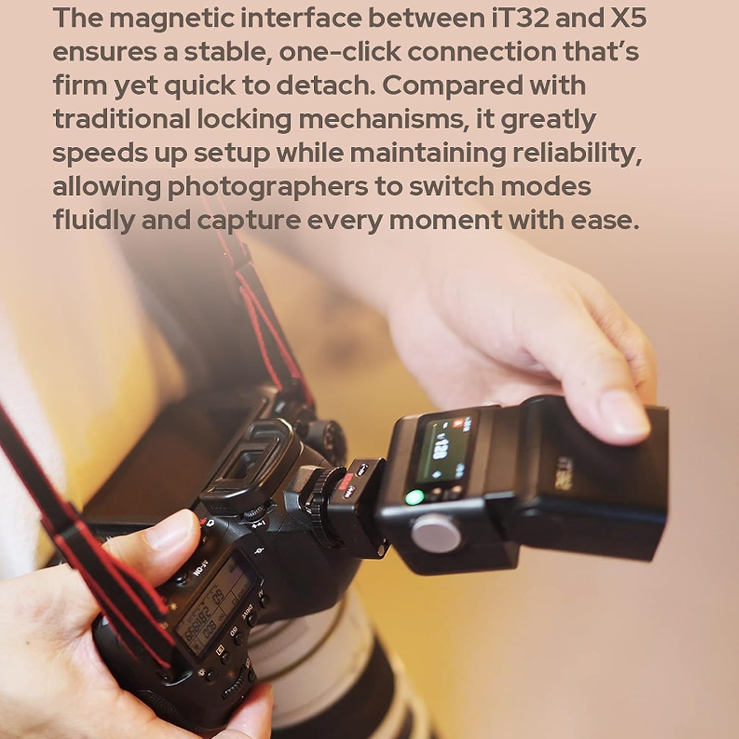 Godox IT32 TTL Flash+X5O for Olympus Panasonic Cameras, Tochscreen Speedlight, 2.4G Wireless, GN18, Recycle Time 1.5S, Magnetic Interface, On/Off Camera Flash for Wedding, Portrait image number 6