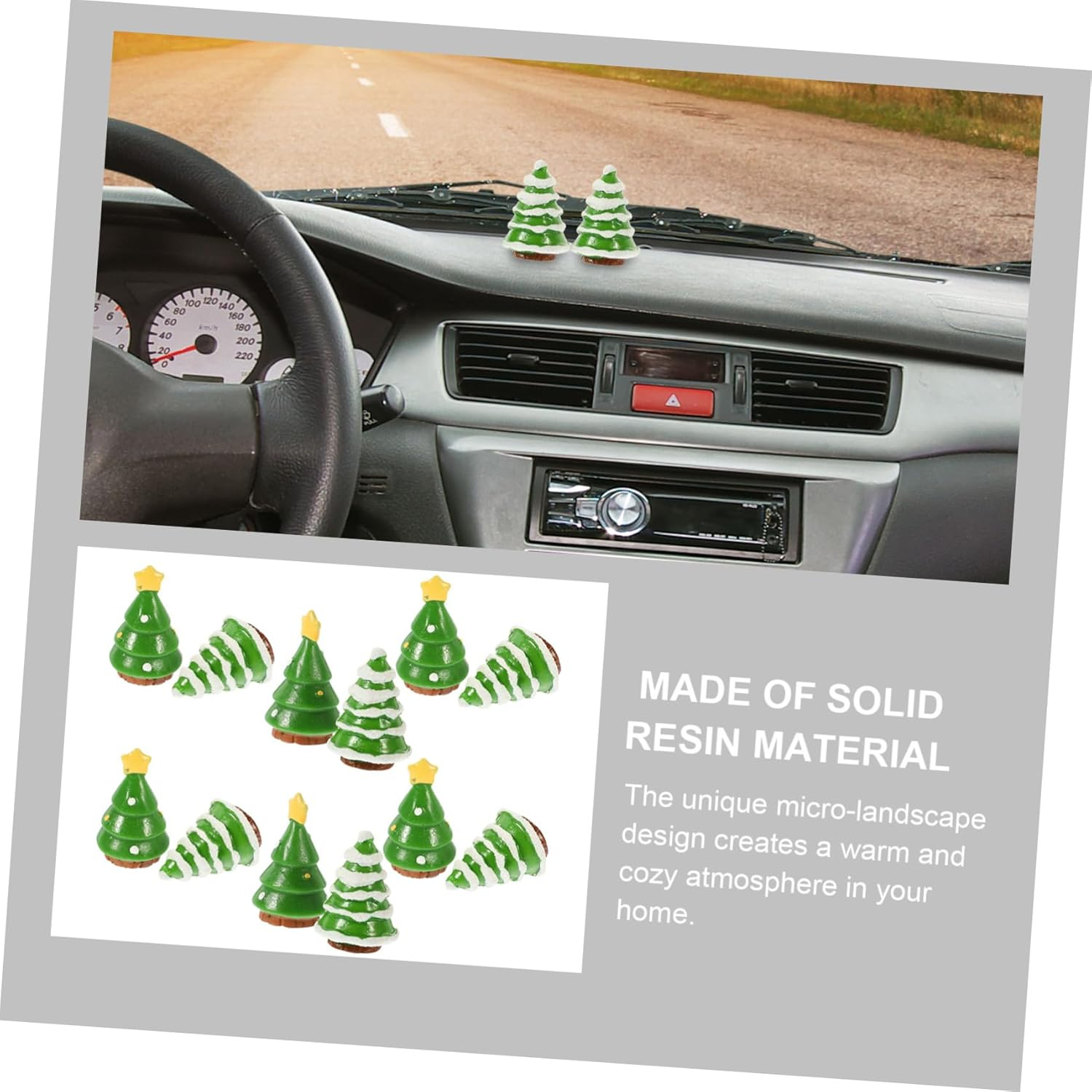 12Pcs Mini Christmas Tree Decoration Landscape Santa Snowman Ornaments for Holiday Home Decor for Desks Cars Cozy Atmosphere image number 6