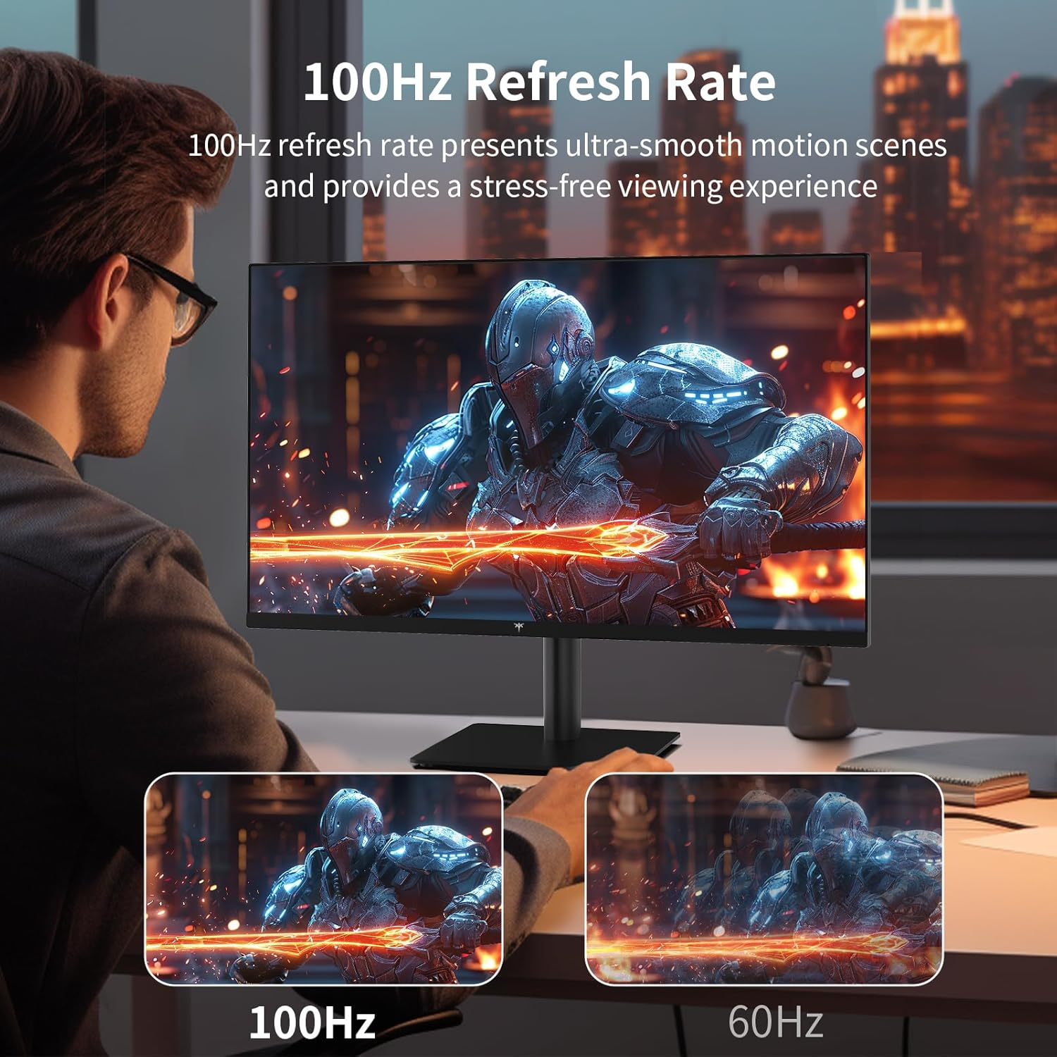 KTC 27 Inch QHD Computer Monitor, 2K 100Hz IPS Gaming Monitor, 1440P Frameless Eye Care PC Office Monitor with HDMI/DP, Freesync & G-Sync, HDR10, VESA, Tilt Adjustable image number 2
