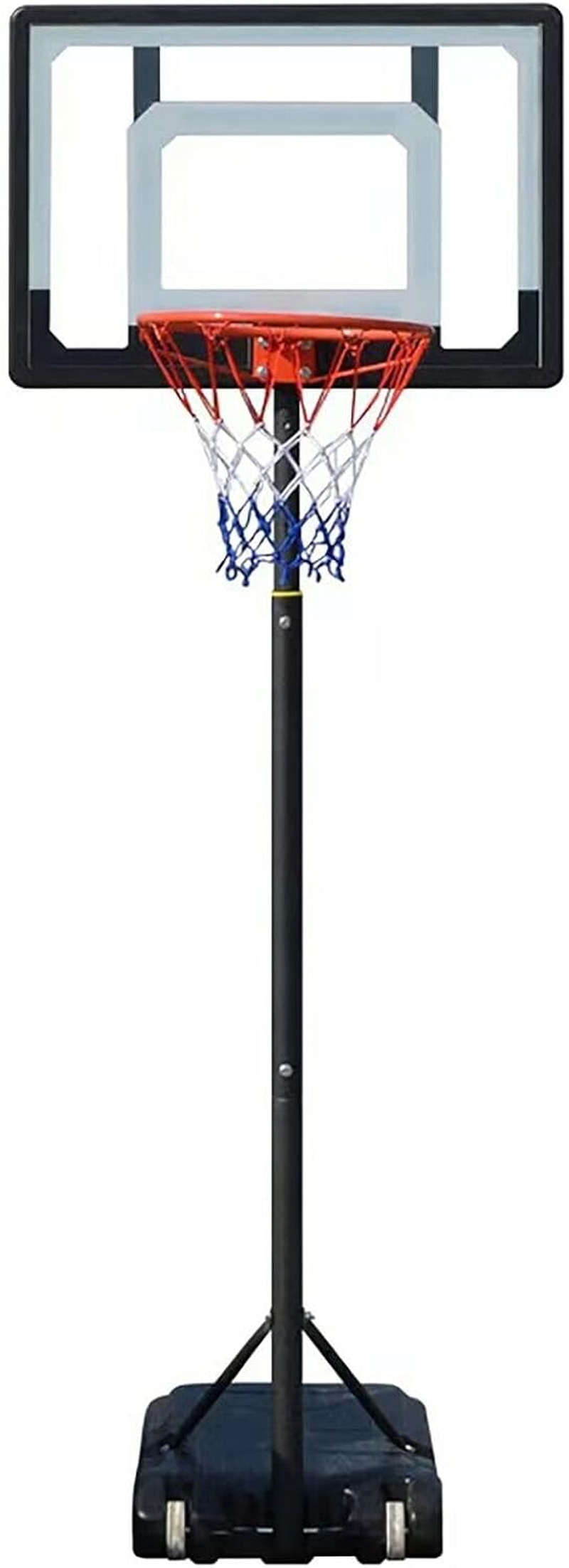 GROZY Portable Basketball Hoop Stand System 2.1M Height Adjustable Net Ring 38" Frame,Basketball Frame Net Set Professional Outdoor Basketball Stand with Wheels for Adults Adjustable High 1.55M-2.1M image number 4