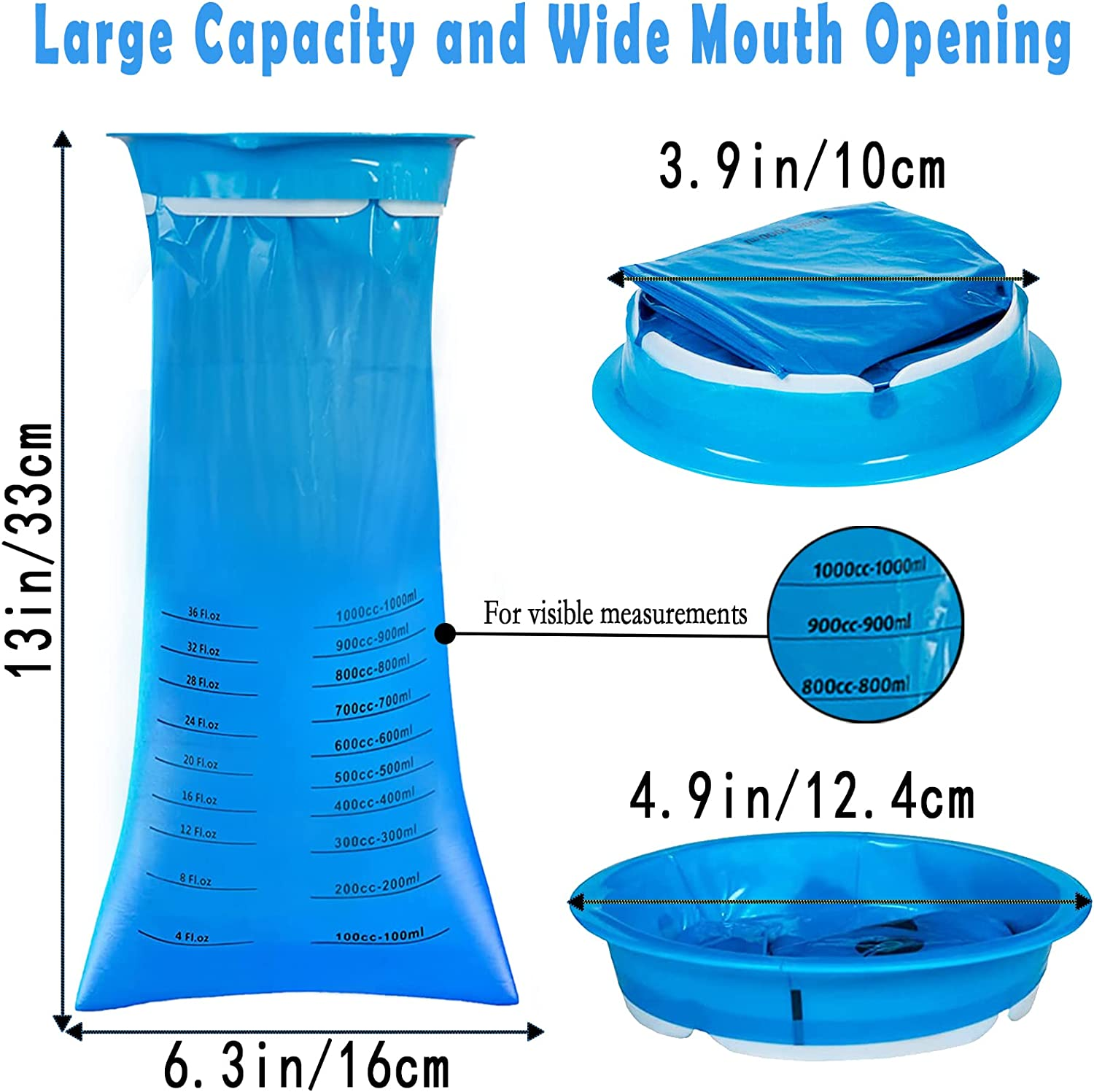 25 Pack Vomit Bags Disposable, Wide Mouth Travel Barf Bags for Car Travel, Sickness Bags for Adults, Kids, Pregnant Woman image number 2