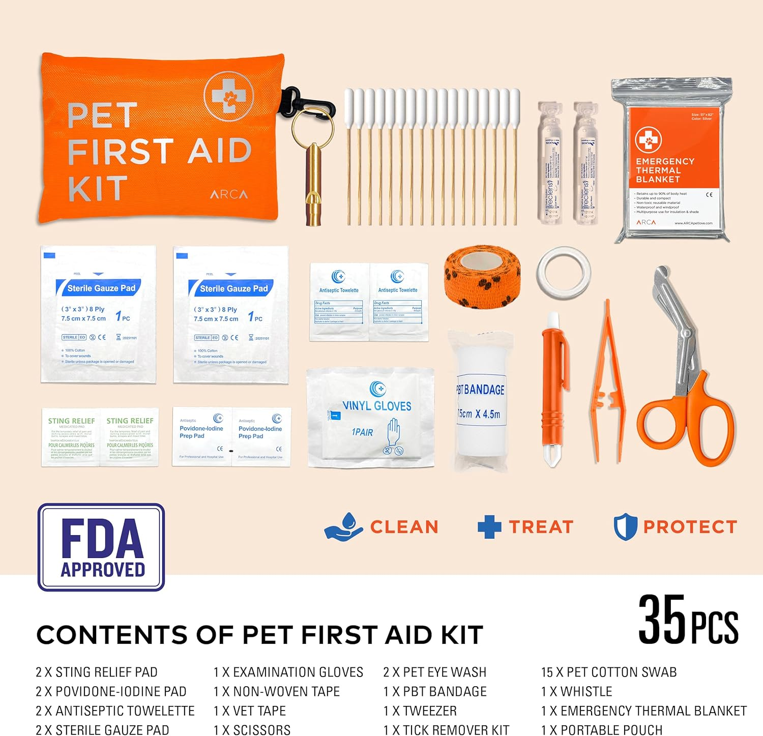Dog First Aid Kit - Pet Emergency Kit Dog Travel Kit for - Water Resistant High Visibility Reflective First Aid Pouch Dog Camping Essentials for Pets for Hiking, Backpacking, Sports, Hunting image number 5