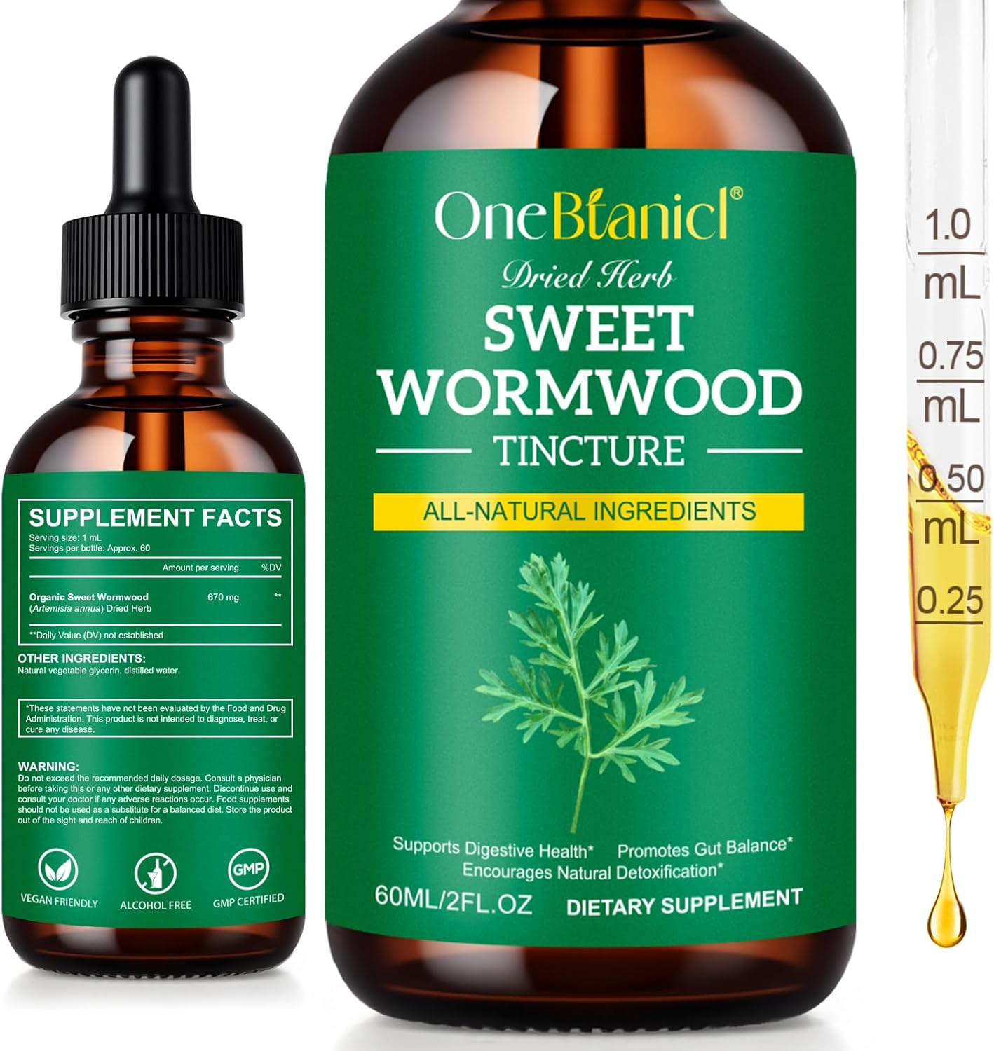 Organic Sweet Wormwood Liquid Drops 60Ml | Natural Parasite Cleanse & Gut Detox Support | Vegan & Alcohol-Free | Fast Absorption image number 6