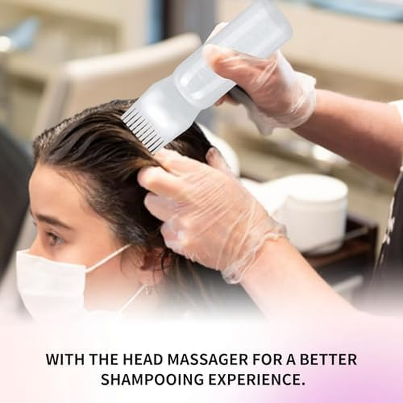 Hair Oil Applicator, 60 Ml Hair Oil Applicator, Hair Massage Brushes, Graduated Reusable Hair Dyeing at Home, Suitable for Hair Dyeing at Home, Hairdresser, Hairdressing Salon, White image number 4