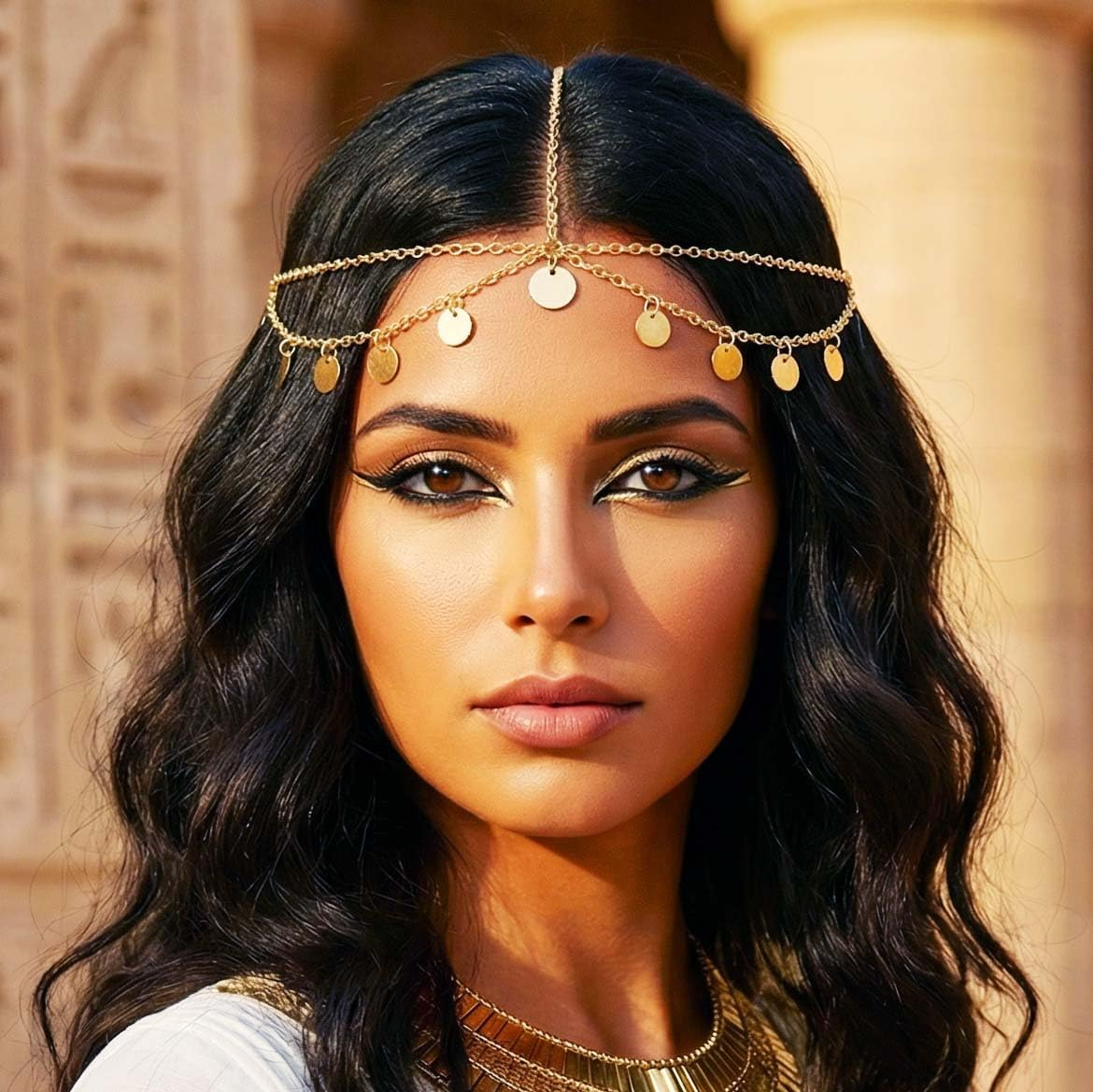 Fashband Sequin Head Chain Tassel Hair Chain Gold Headwear Hair Accessories for Women and Girls image number 4