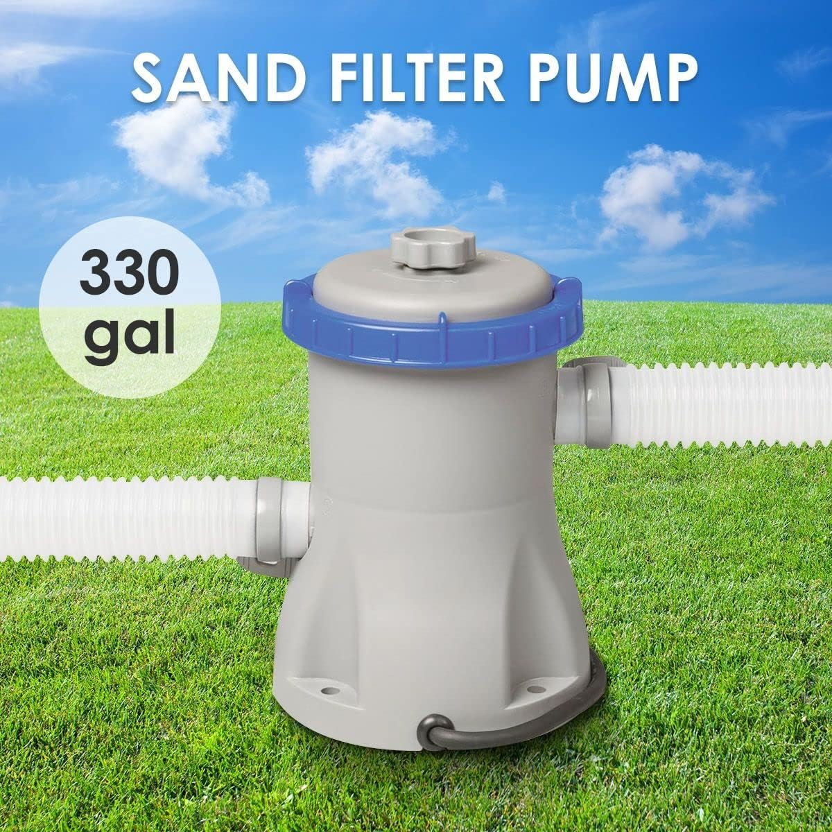 330Gal Swimming Pool Filter Pump for Steel Pro Frame Pools & Splash Frame Pools