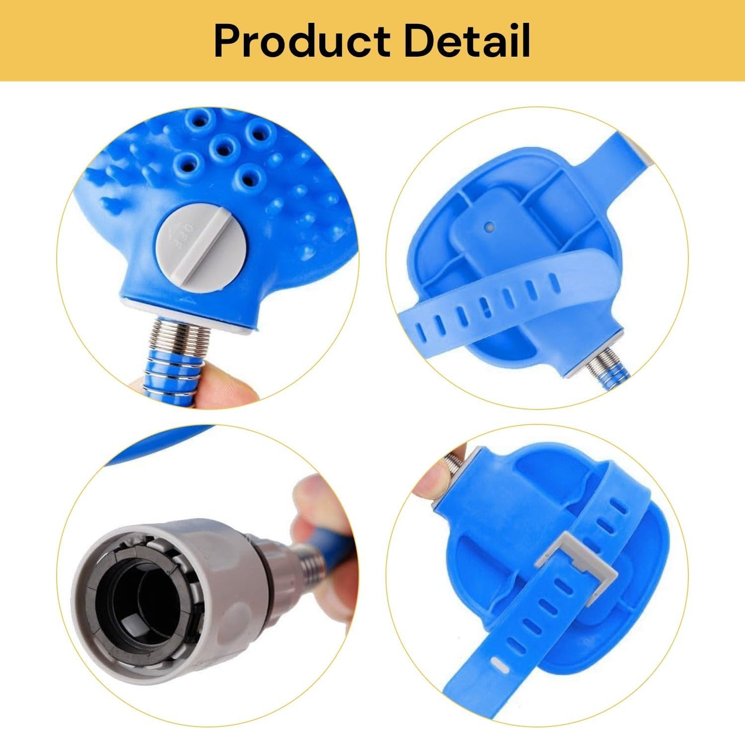 EZONEDEAL Dog Bath Brush Pro - Sprayer and Scrubber Tool in One - Indoor/Outdoor Dog Bath Supplies - Pet Grooming for Dogs with Long and Short Hair - Dog Washing Brush Hose and Dog Shower Attachment image number 3