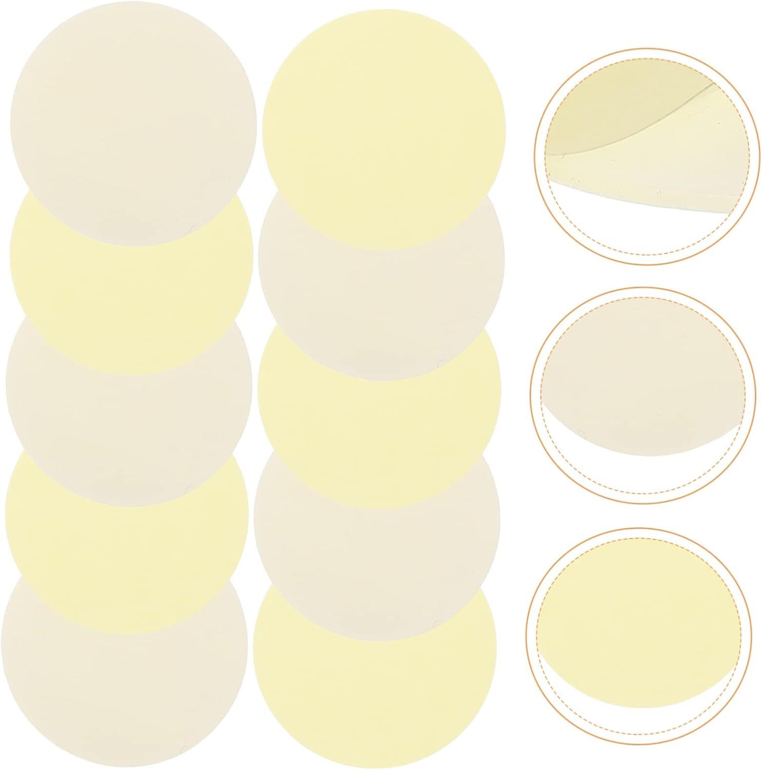 TEHAUX 24Pcs Little Yellow Base Film Double-Sided Adhesive Self Adhesive Double-Sided round Stickers for Car Home Office image number 4