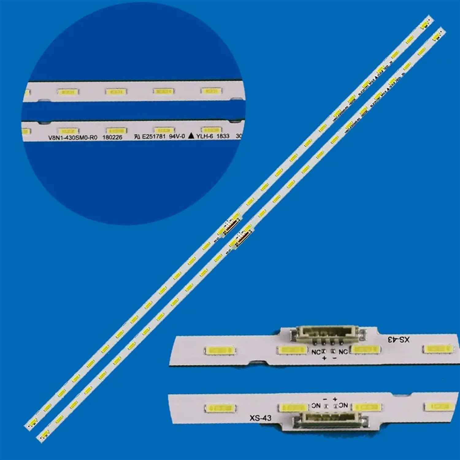 LED Backlight Strips Compatible with UE43RU7172U UE43NU7475 UE43NU7445 UE43NU7400 UE43RU7100 V8N1-430SM0-R0 BN96-45954A UE43NU7125K 462Mm 6V image number 2