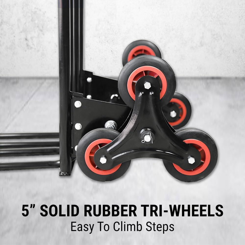 Convertible Stair Climber Hand Truck Platform Trolley Steps Climb Cart 6 Wheels image number 5