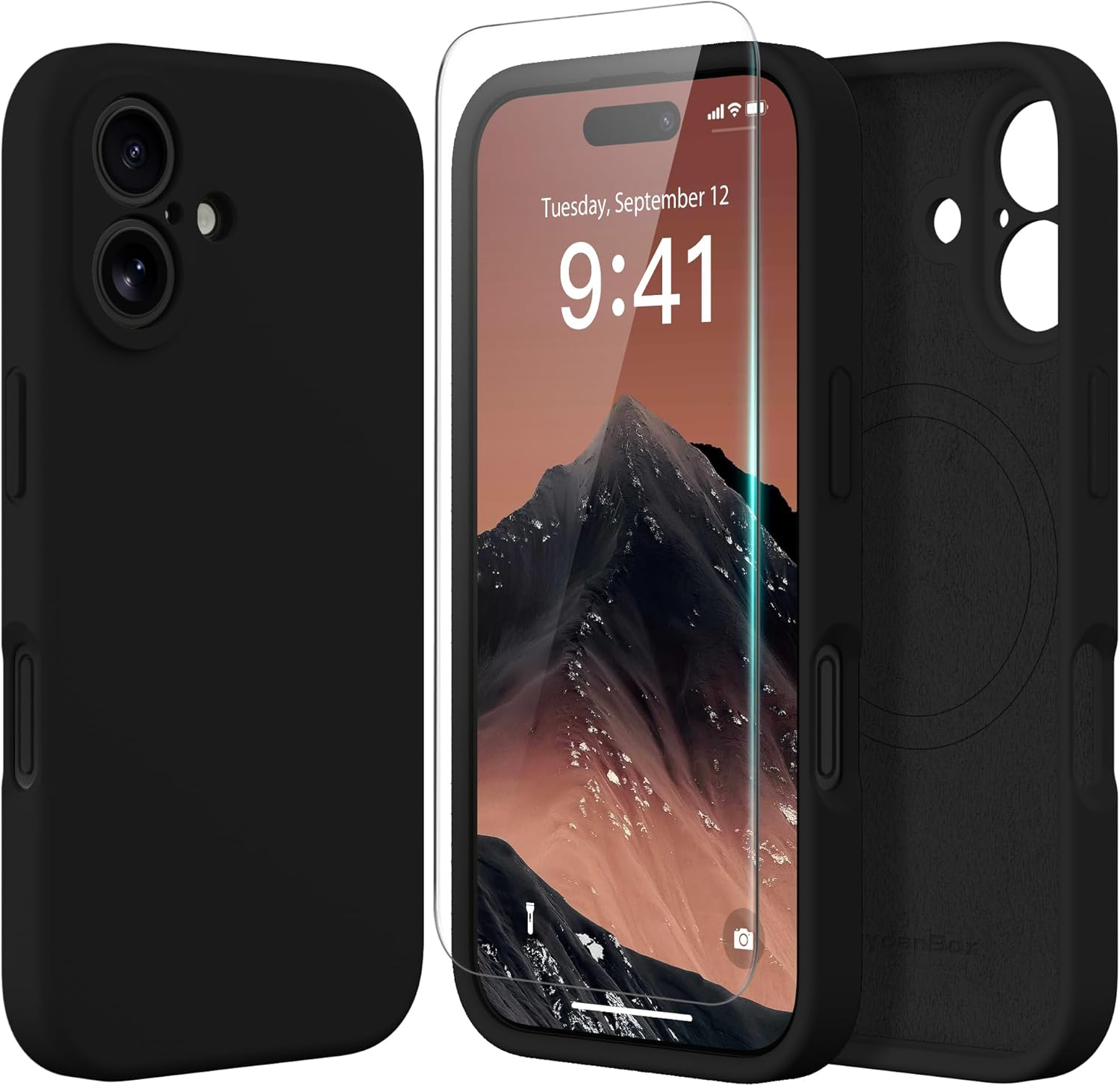 Suydanbox Magnetic for Iphone 16 plus Case, Compatible with Magsafe, [Full Camera Protection][Screen Protector] Silicone Shockproof Protective Phone Case for Iphone 16 plus 6.7", Red