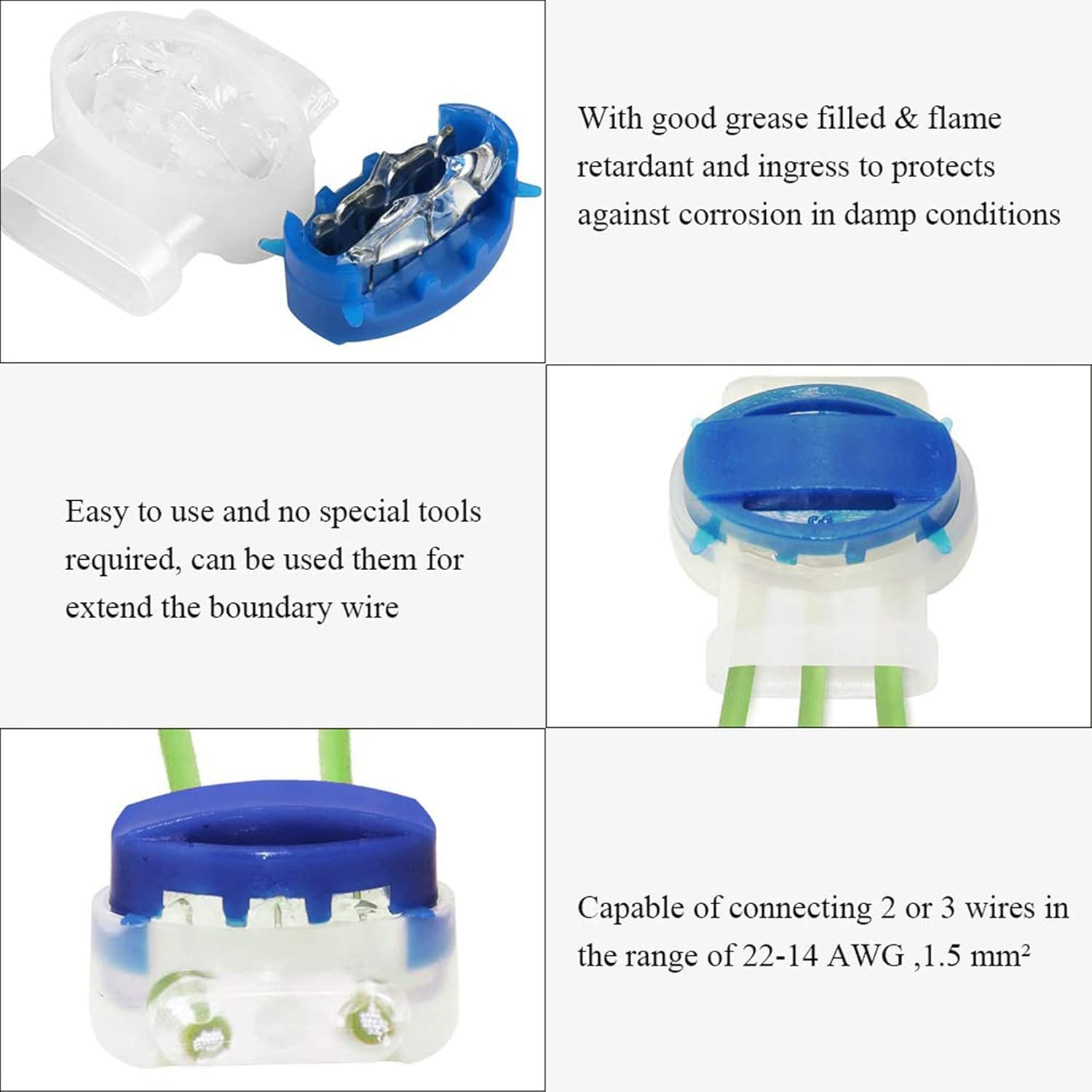 20Pcs Waterproof Wire Connector Crimp Gel Filling Robot Lawn Mower Outdoor Garden Irrigation Application image number 3