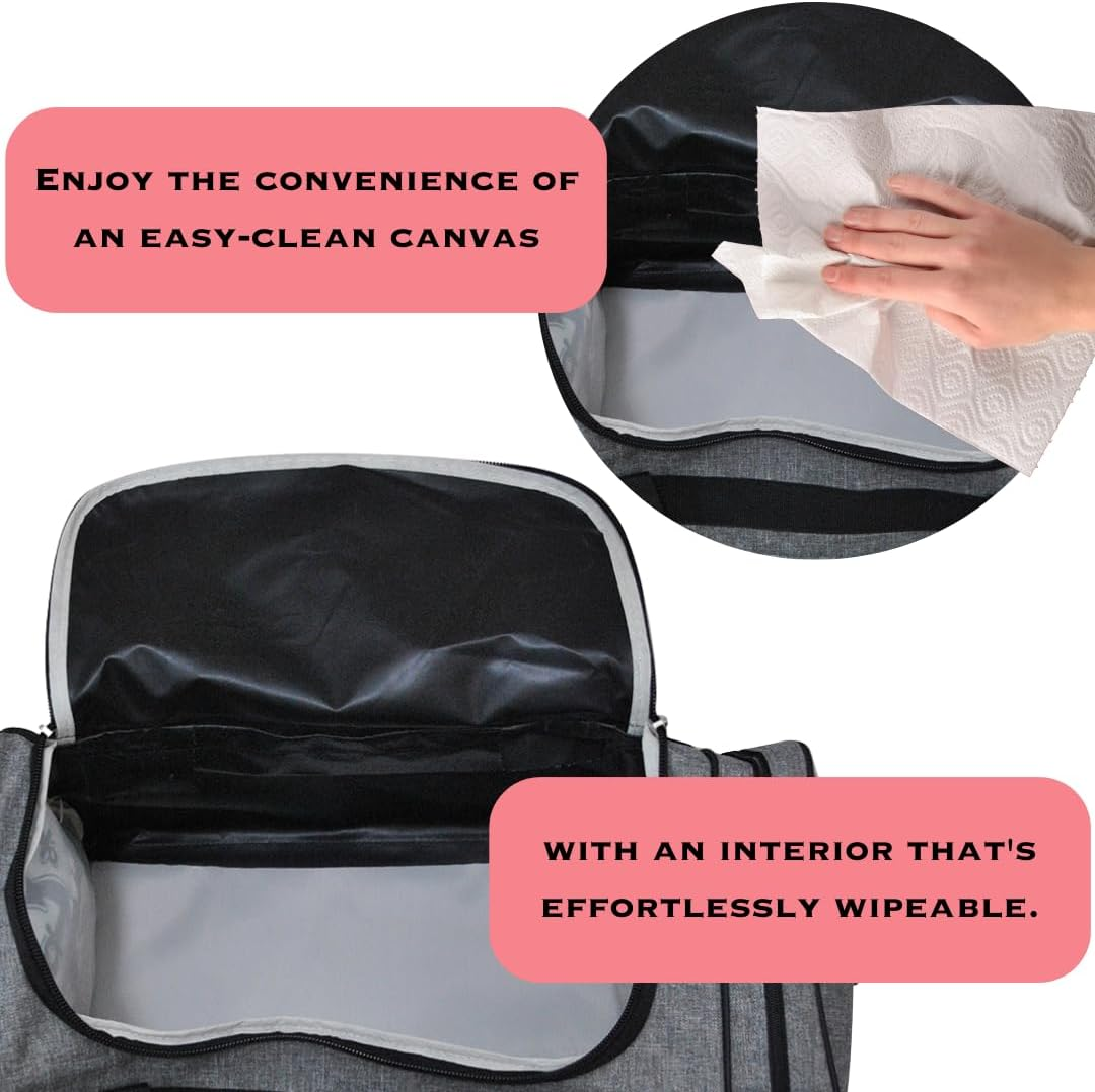 NGIL Canvas 23" Inch Duffle Bag, Hot Pink Glitter, Casual - Baseball-Black image number 4