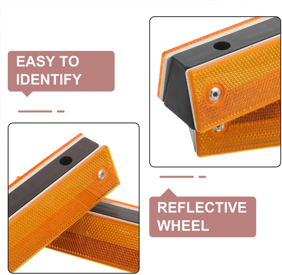 Gatuida 5Pcs Rectangular Reflective Delineators Driveway Reflectors Road Pavement Markers Reflective Road Signs image number 4