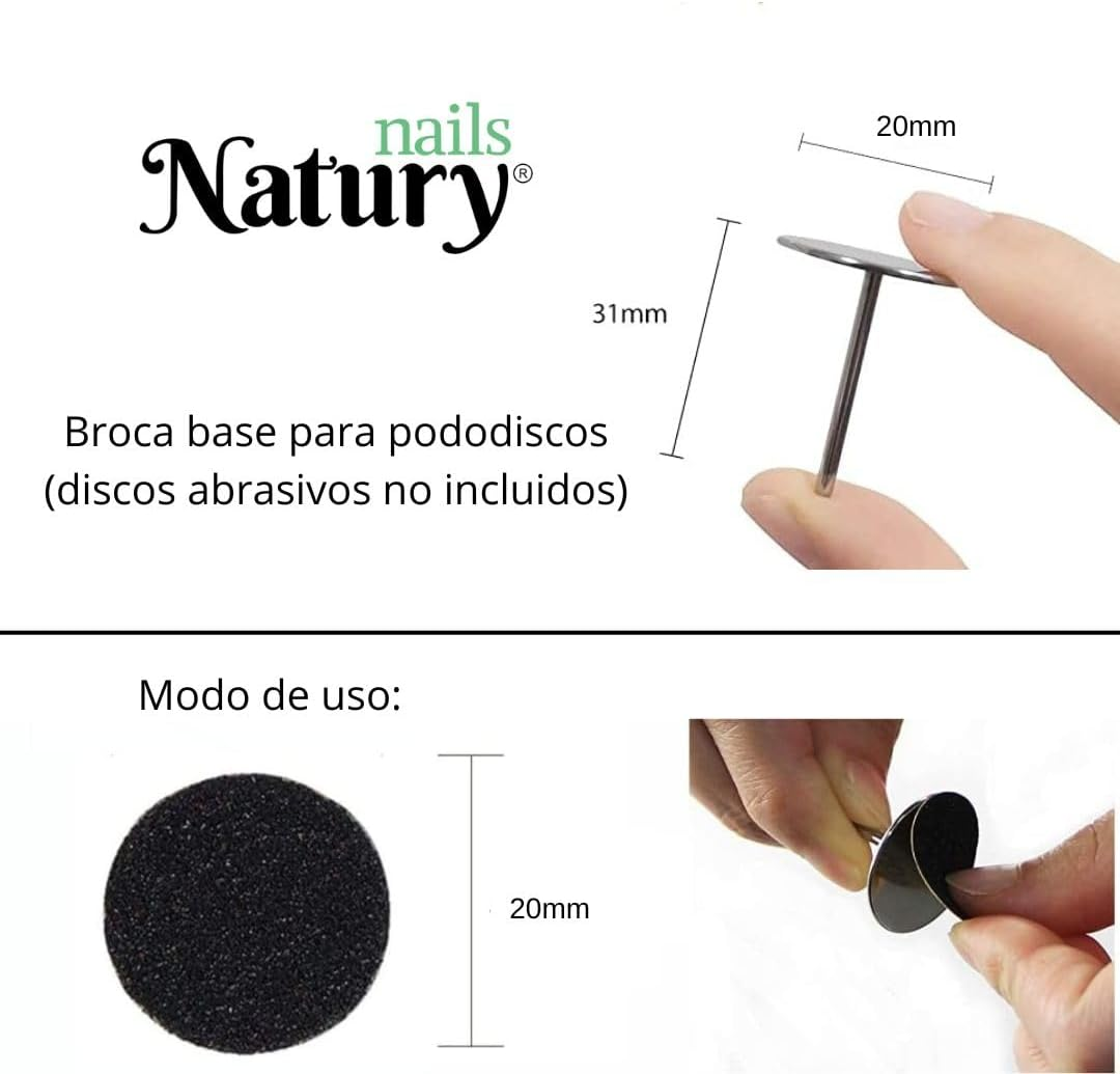 Natury Nails Broca Base Nail Turner for Interchangeable Pedicure Discs for 20 Mm Basic Drill, Poddisk Pedicure Callus and Roughness image number 1