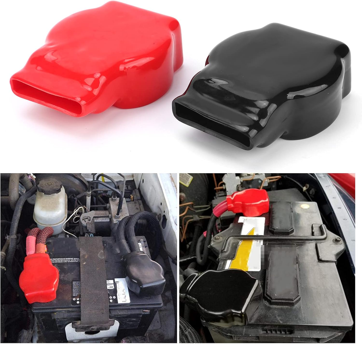 Fdit 2Pcs Universal Battery Terminal Covers, PVC Positive/Negative Terminal Protector for Cars, Motorcycles, Trucks & Rvs | Fireproof, Dustproof & Insulation Sleeves image number 5