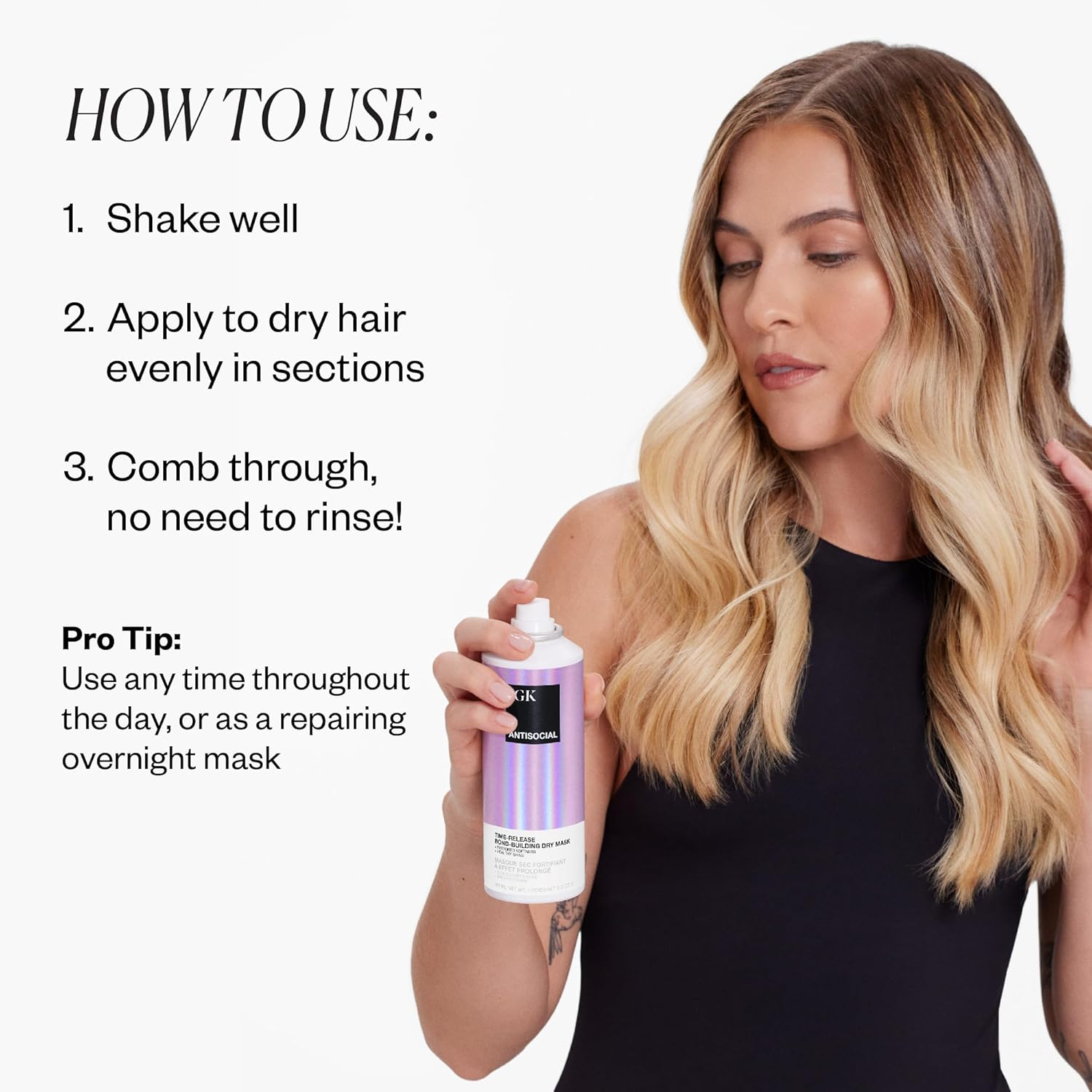 IGK Antisocial Overnight Bond-Building Dry Hair Mask 187Ml image number 5