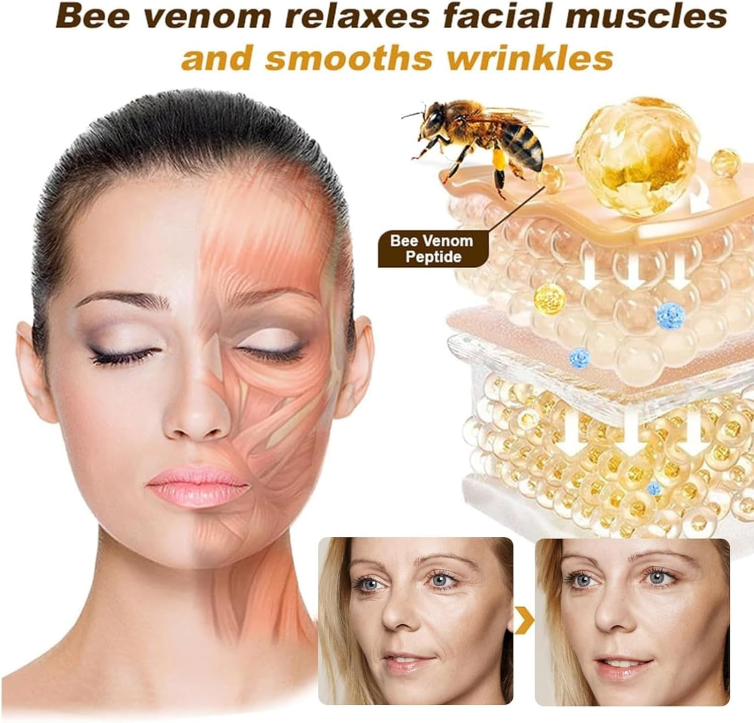 Boto-X Bee Venom Cream - Gentle Hydrating Cream, Lifting & Tightening Serum, Reduces Wrinkles & Fine Lines, Hydrates & Nourishes Skin, for Women & Men image number 2