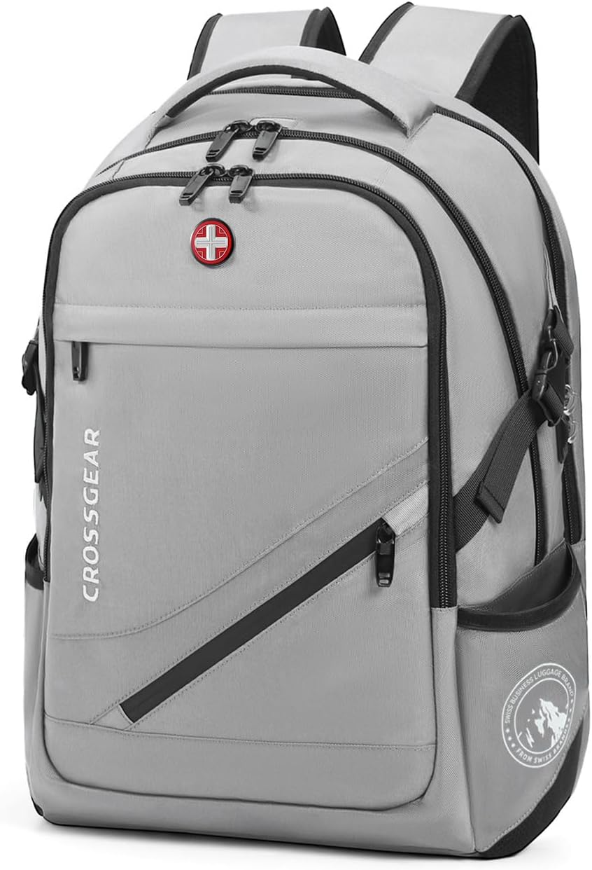 CROSSGEAR Large Travel Laptop Backpack Casual Daypacks Waterproof Bookbag Airline Approved Laptop Bag