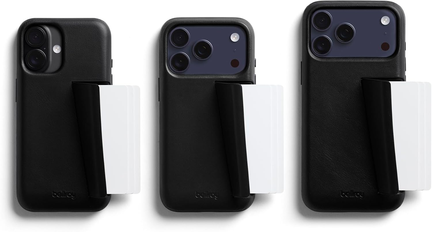 Bellroy Phone Case &ndash; 3 Card for Iphone 17 Pro (Leather Iphone Case, Phone Wallet) - Rust - Black image number 6