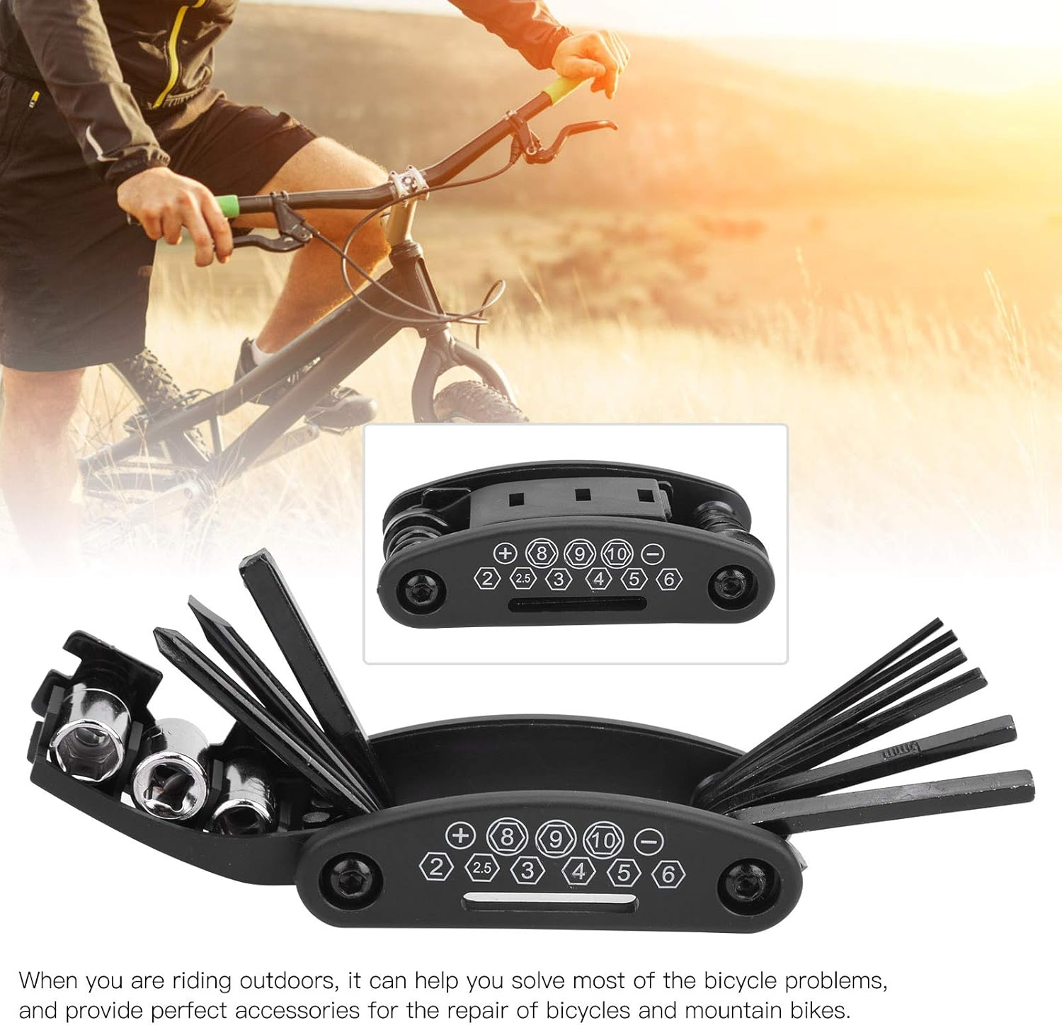 Cycling Repairing Tool, Never Rust Bicycle Multi Repair Tool, Lightweight Portable Indestructible for Bicycle image number 4